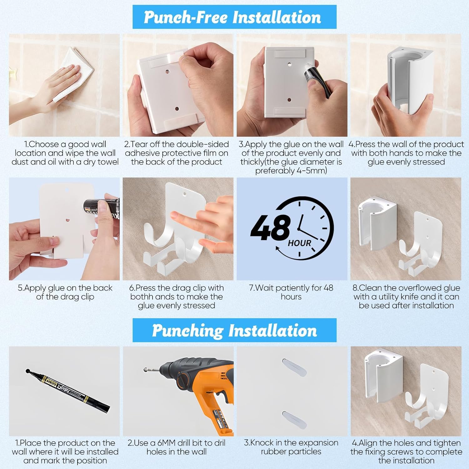 Support mural compatible avec Dyson Airstrait/Airwrap/Corrale/HD17, aluminium Airstrait HT01 avec support de câble d'alimentation, base sans perçage