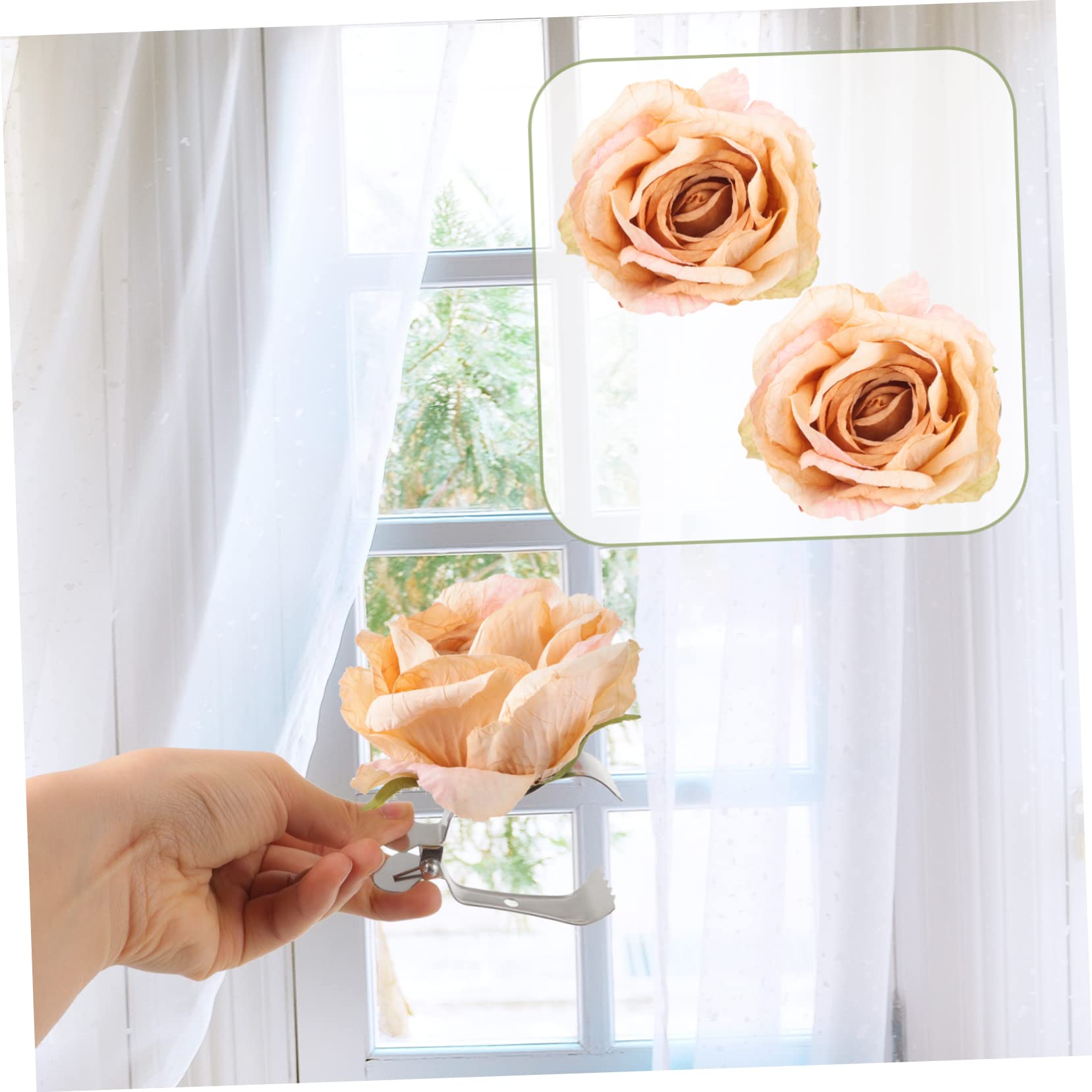 ABOOFAN 4 Sets Vorhang-Raffhalter Mit Blumen-Design Vorhang- -Clips Für Fensterrollos Wohnzimmer Dekorative Raffhalter-klemme 2 Stück X 4