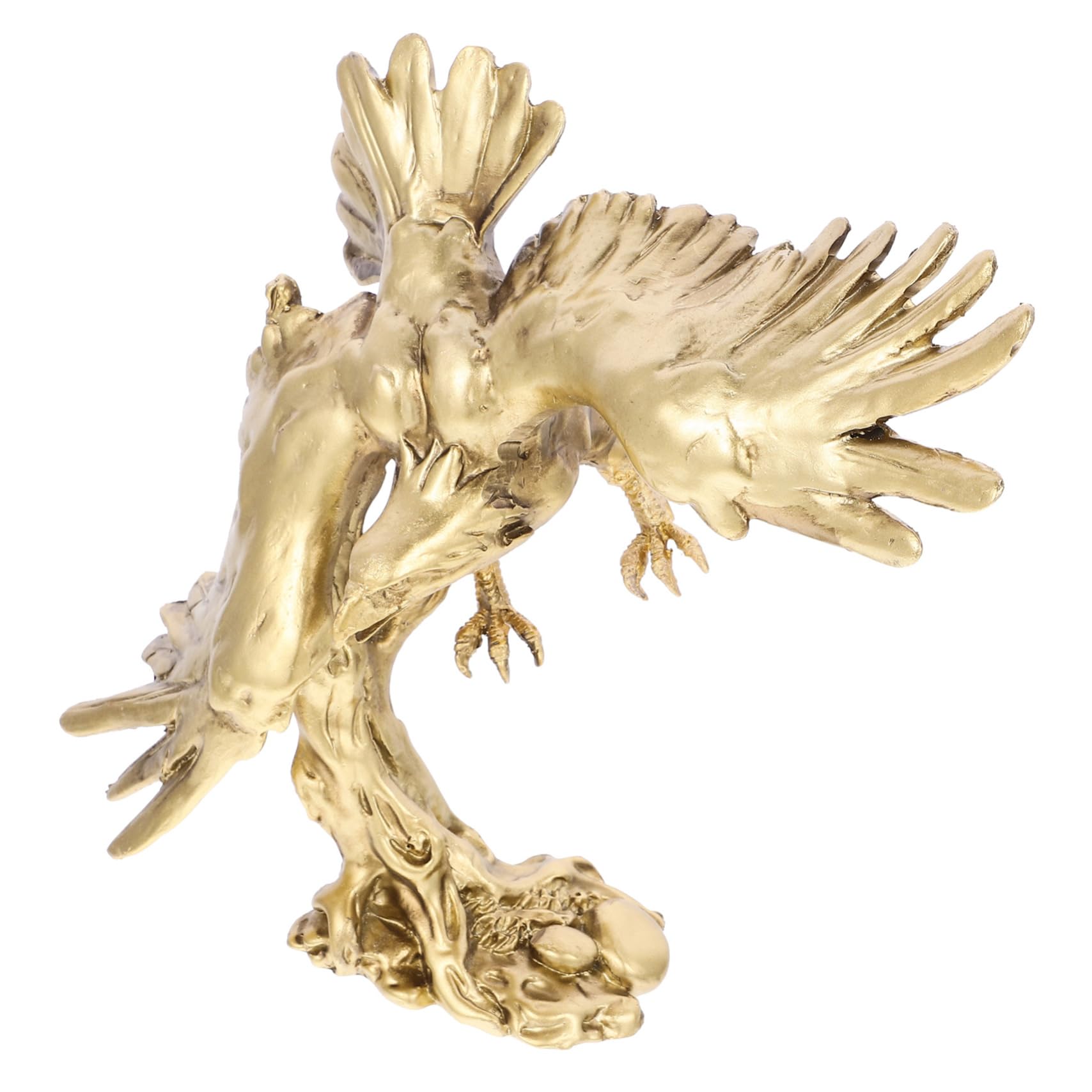 Statua Decorativa Aquila da Tavolo in Resina Oro Finemente Lavorata