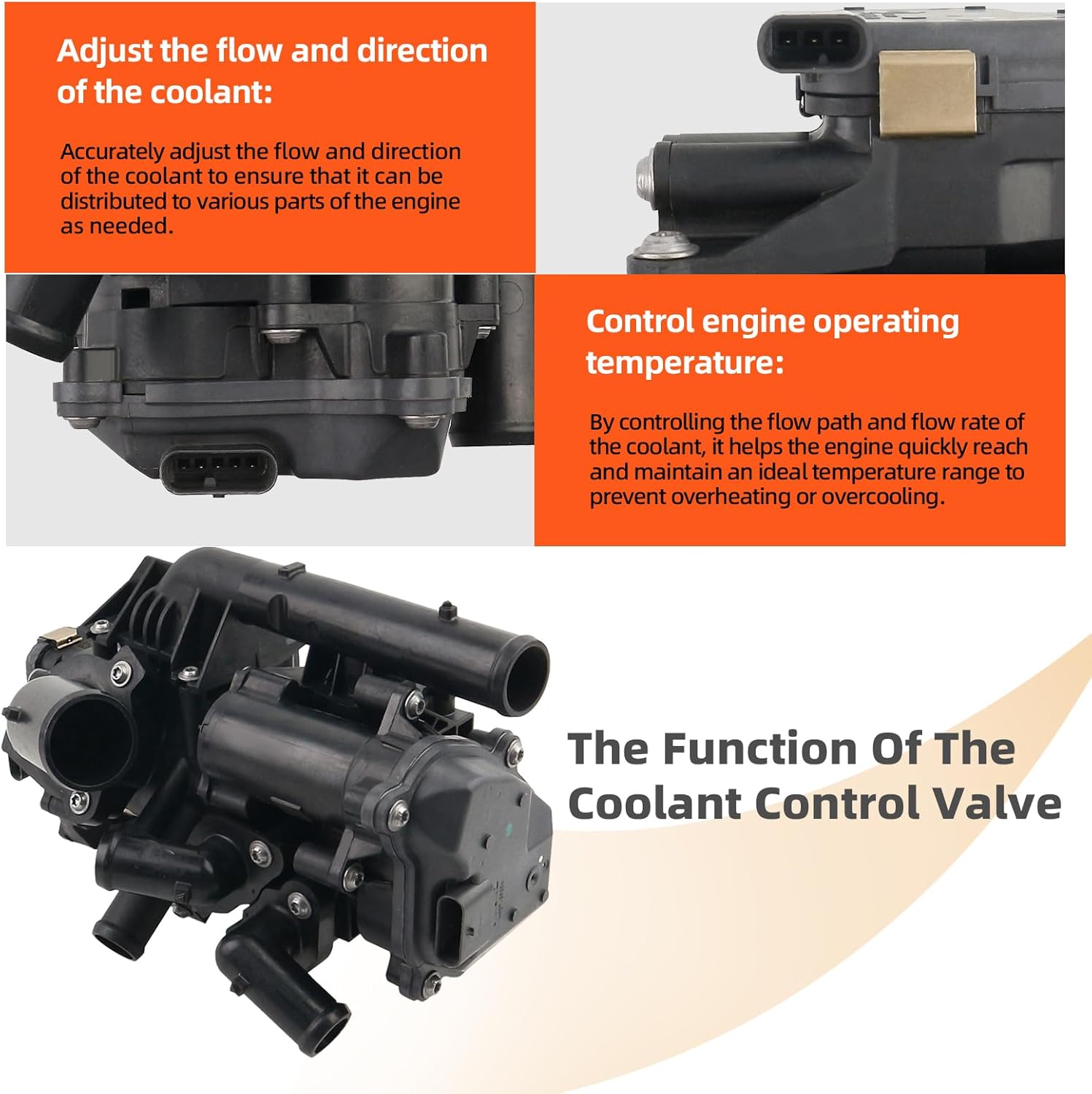 Engine Coolant Control Valve Compatible with 2020 2021 2022 2023 Chevy Trailblazer/Buick Encore GX Replace 12701246, 12716827