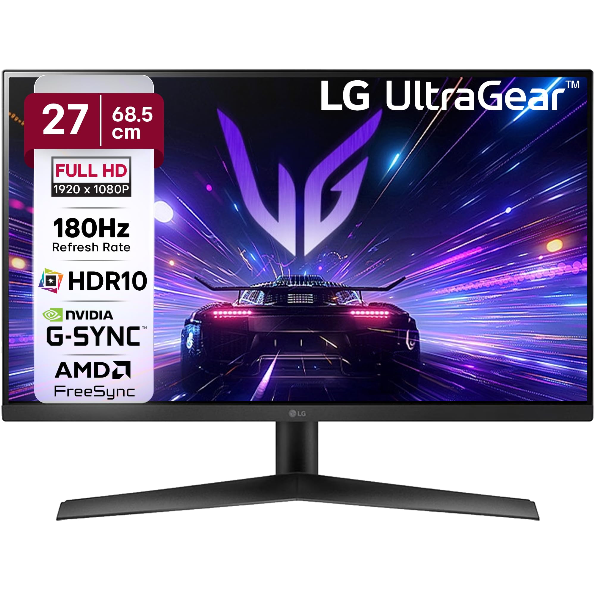 LG 27" Inches Ultragear™ FHD IPS Gaming Monitor, 1ms (GtG), 180Hz, HDR10,FPS Counter, NVIDIA G-SYNC Compatible, AMD FreeSync, HDMI, DP, Headphone Out, virtually Borderless with Tilt, Black 27GS60F-image-40