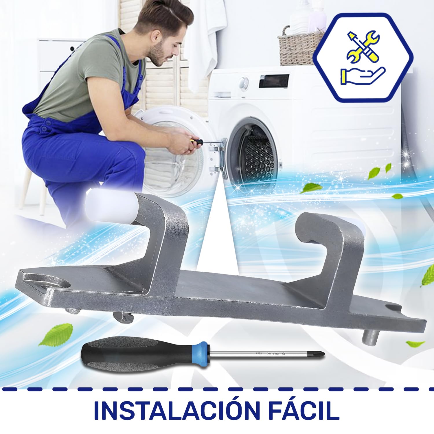 Bisagra Lavadora con Código Original 00620835 620835 00741935 741935 para Bosch para Balay para Constructa para Siemens para Neff - Garantía de 10 Años - MONTERAL