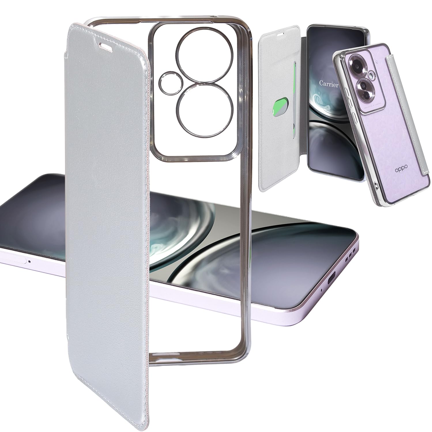 Amazon.co.jp: Carrier-City OPPO Reno11 A ケース 手帳型 クリア 薄型