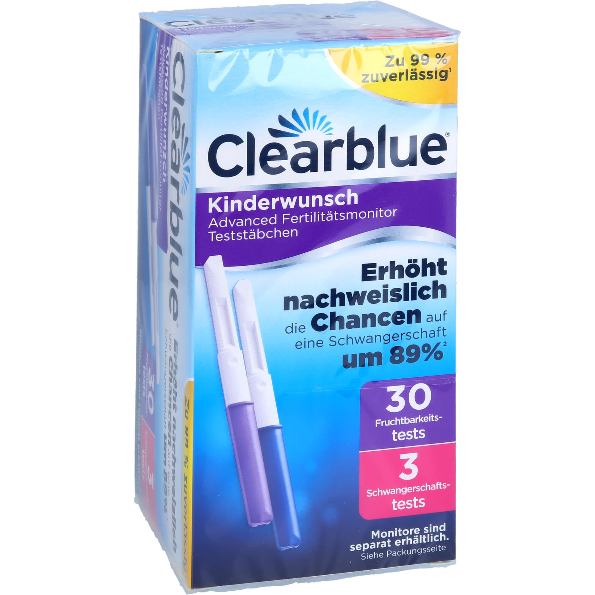Clearblue Kinderwunsch monitor płodności/komputer cyklu opakowanie uzupełniające, 33 testy (30 x test owulacji/test płodności dla kobiet do określenia owulacji i 3 x test ciążowy)