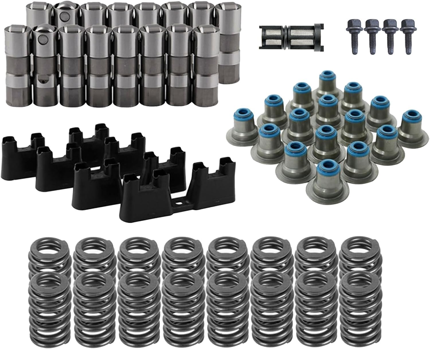 LS7 Lifters Set w/Trays + .560" Springs Compatible with Chevy GMC 4.8 5.3 5.7 6.0 6.2 LS/LQ, Replace 12499225,12595365