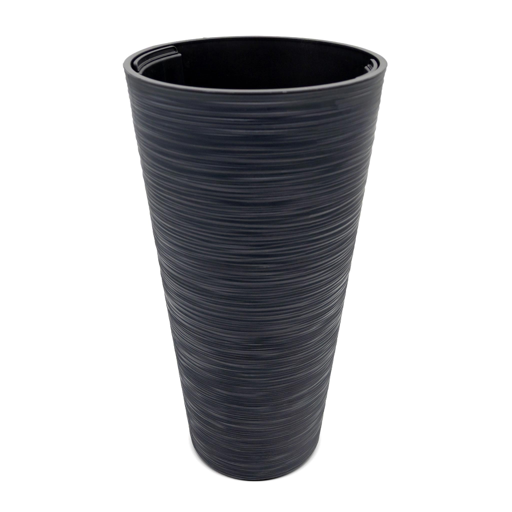 Pot de fleurs résistant aux intempéries anthracite 58 cm pour l'extérieur