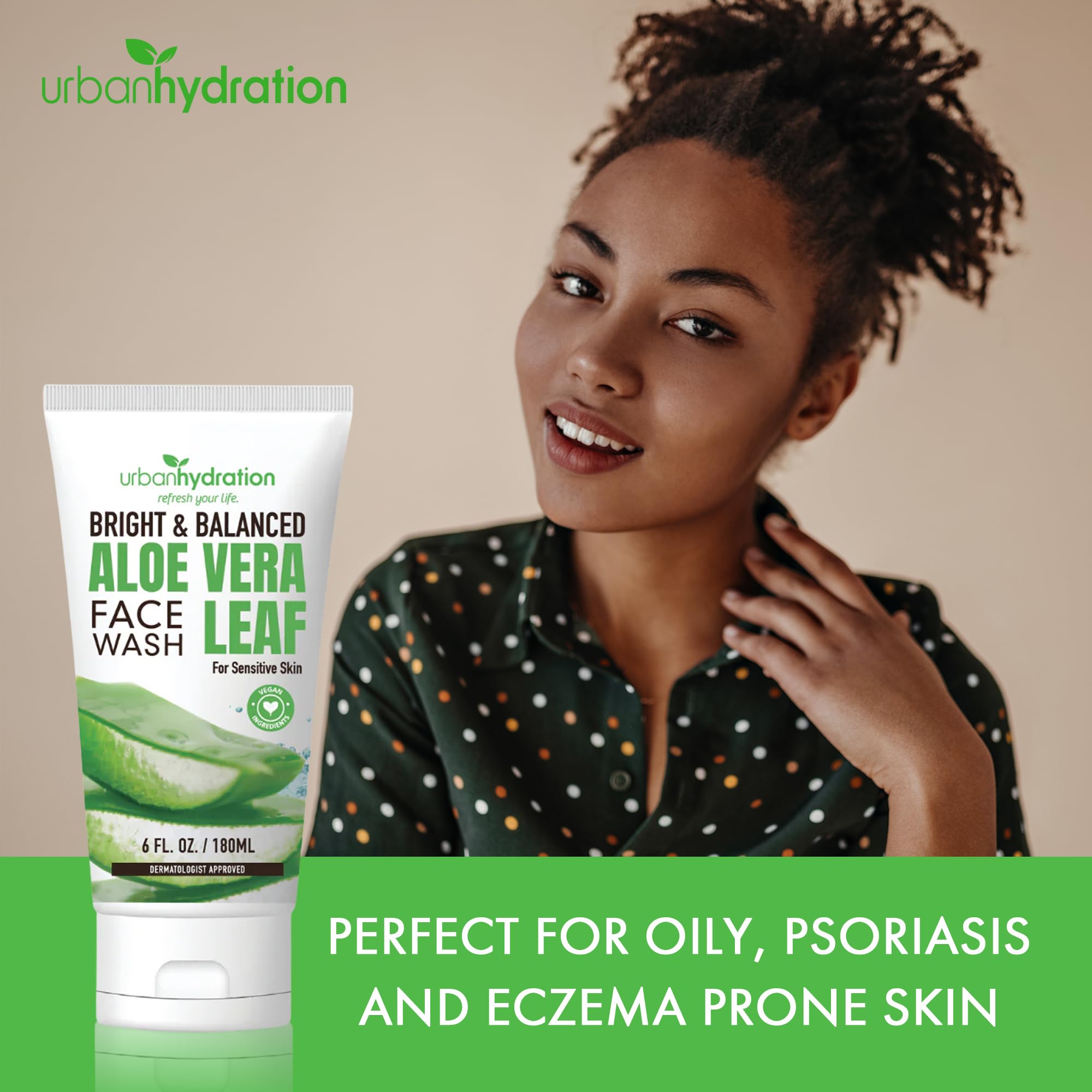Amazon.com : Urban Hydration Bright & Balanced Aloe Vera Leaf Face Wash |  Gentle, Hydrates, Detoxes, Helps with Acne, Benefits For All Skin Types,  Leaves Skin Moisturized and Smooth | 6 Fl