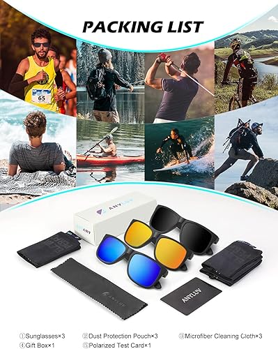 Miniatura 6 de ANYLUV Gafas de sol polarizadas para hombre, gafas de sol retro para hombres y mujeres con protección UV para pesca al aire libre, conducción,