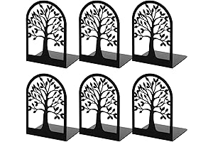 HappyHapi Metal Bookends for Kitchen Cookbooks