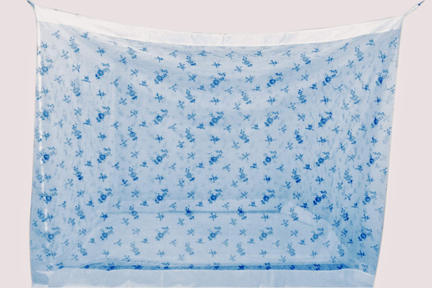 Elegant Mosquito Net - Freeflow Single Bed/Double Bed Mosquito Net- Polynet (6.5X6.5, Blue)