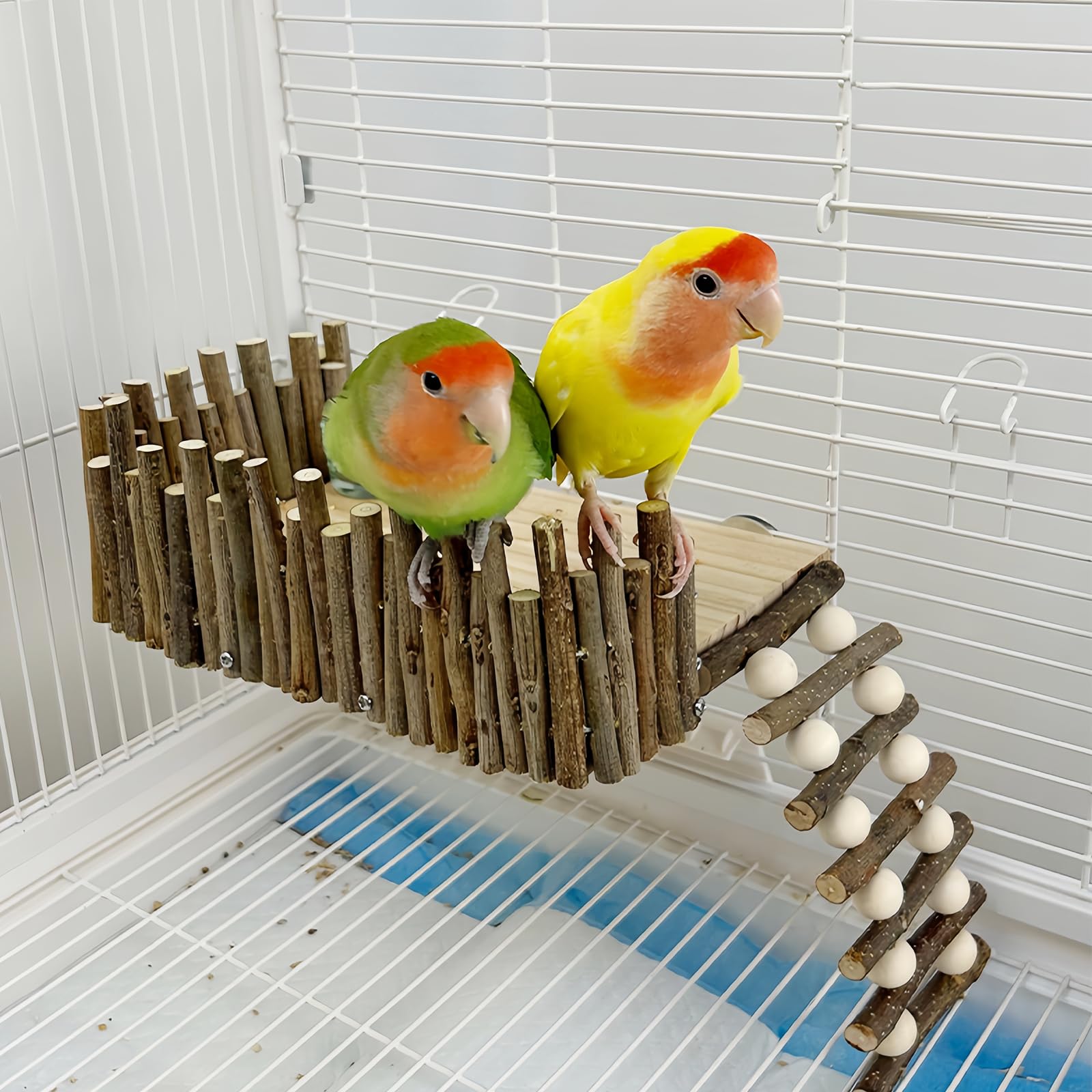 Piattaforma di criceto in legno con scala, robusto parco giochi per animali domestici come criceti, criceti d'oro e topi – Montaggio semplice con viti