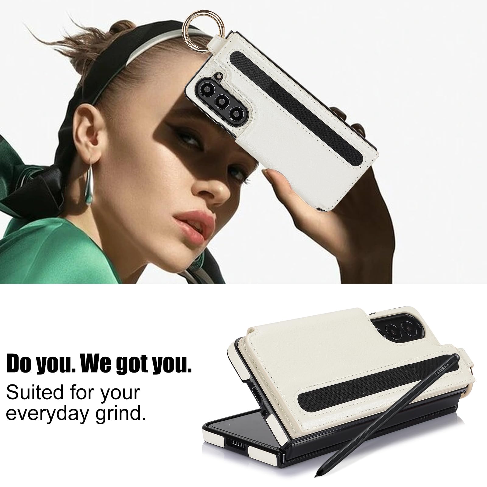 Etui portfelowe na telefon komórkowy Samsung Galaxy Z Fold 8 Ultra z uchwytem na długopis S i uchwytem na karty kredytowe, miejsce na gotówkę, luksusowe skórzane zapięcie magnetyczne, podpórka