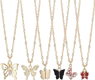 shining diva fashion 6 Pcs Combo Latest Stylish Butterfly Necklace Jewellery Set for Women Pendant Necklace Gifts for Girls (15858np)-picture-10