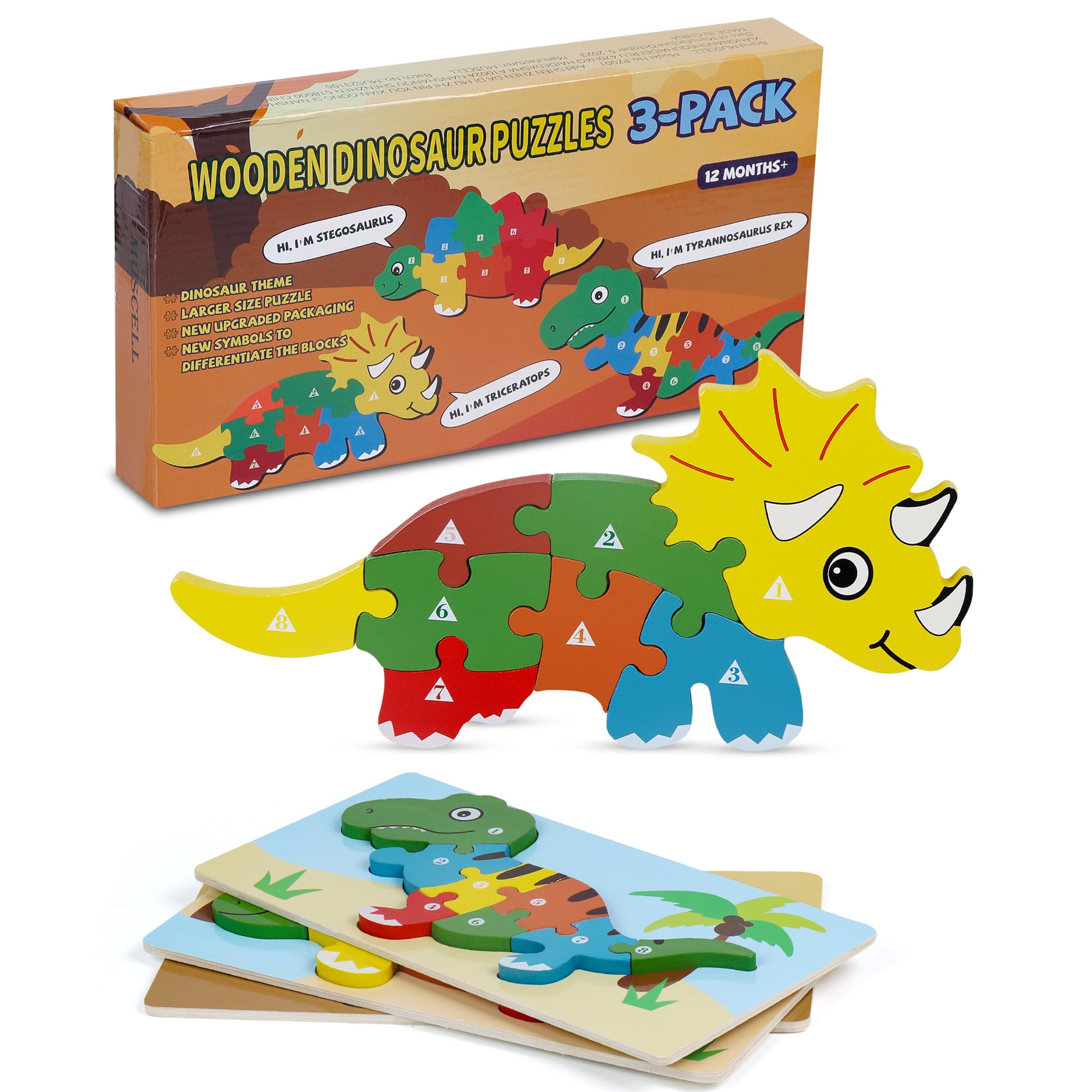 Wooden Puzzles for Toddlers 1-3, Montessori Puzzles for 1 2 3 4 Year ...