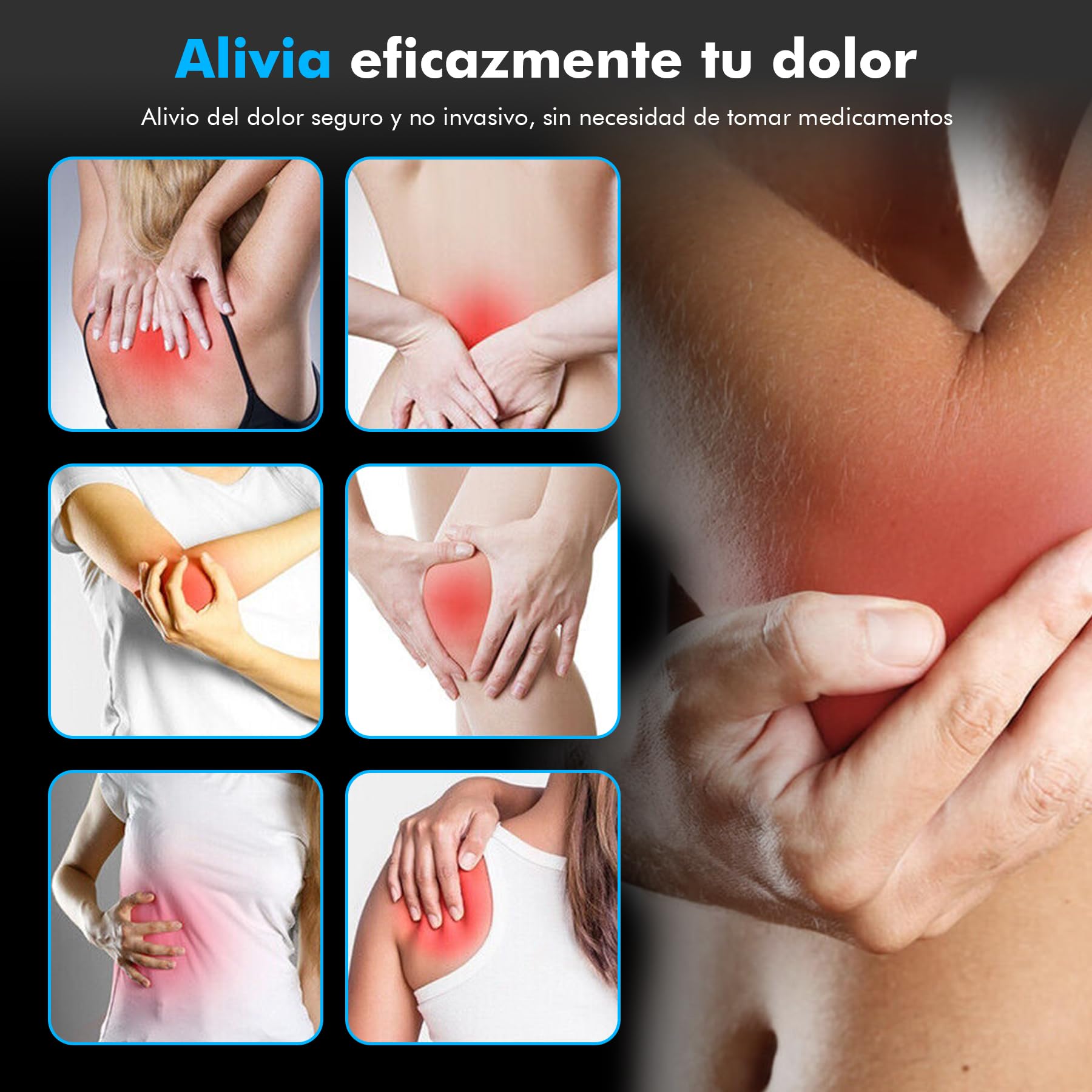 Electroestimulador Muscular, 3 en 1 TENS/EMS/Massage Electroestimulador | Estimulador Muscular Electrico, 27 Modos y 30 Intensidades, 2 Canales, 8 Electrodos