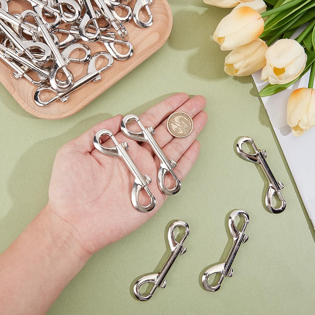 30 ganchos de doble mosquetón de 88 x 28 x 7 mm, aleación de zinc, clips de metal de liberación resistente, doble mosquetón para conectar correas para perros, llaveros, cubos de agua, comida