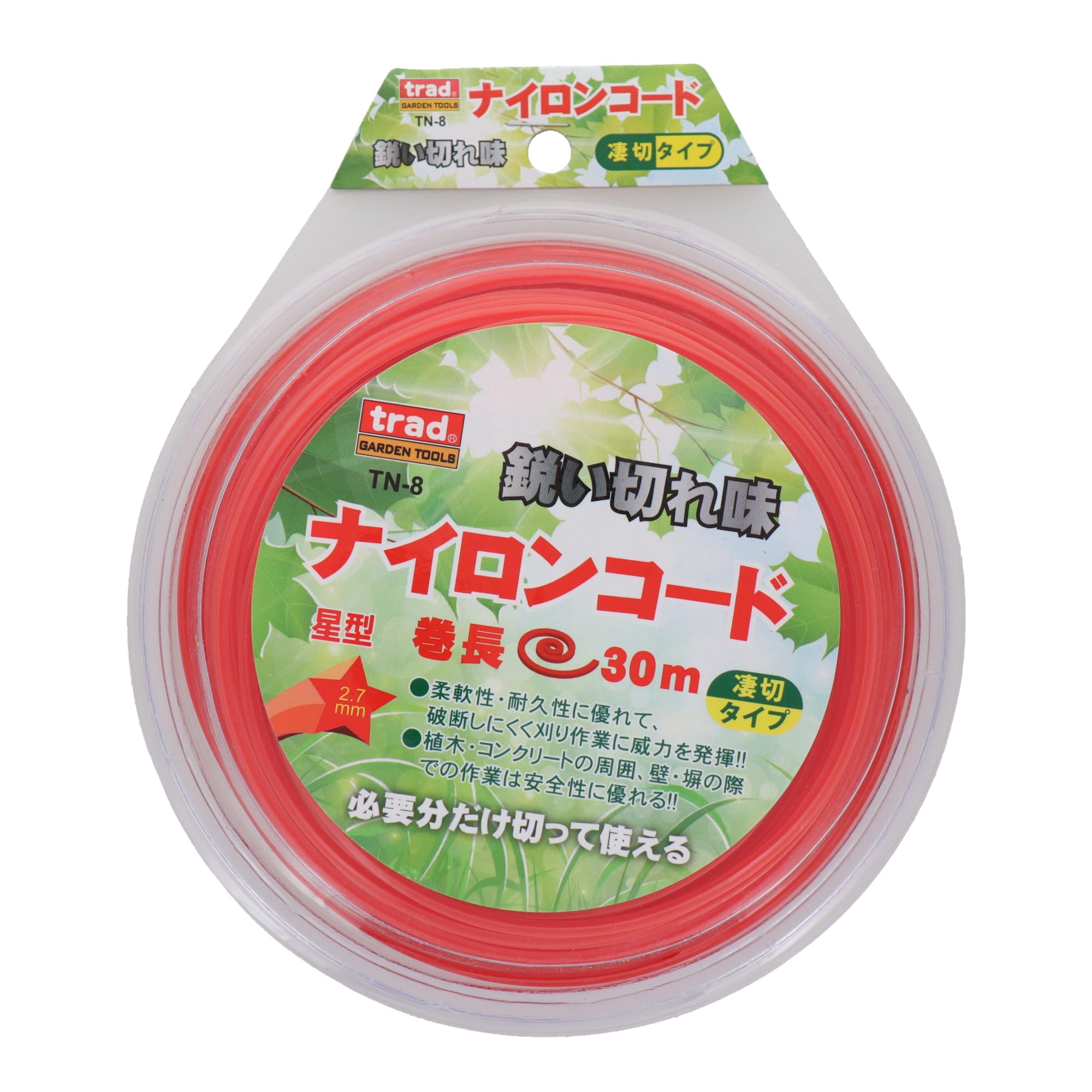 Amazon | 三共コーポレーション trad ナイロンコード 星型2.7mm 30m TN 
