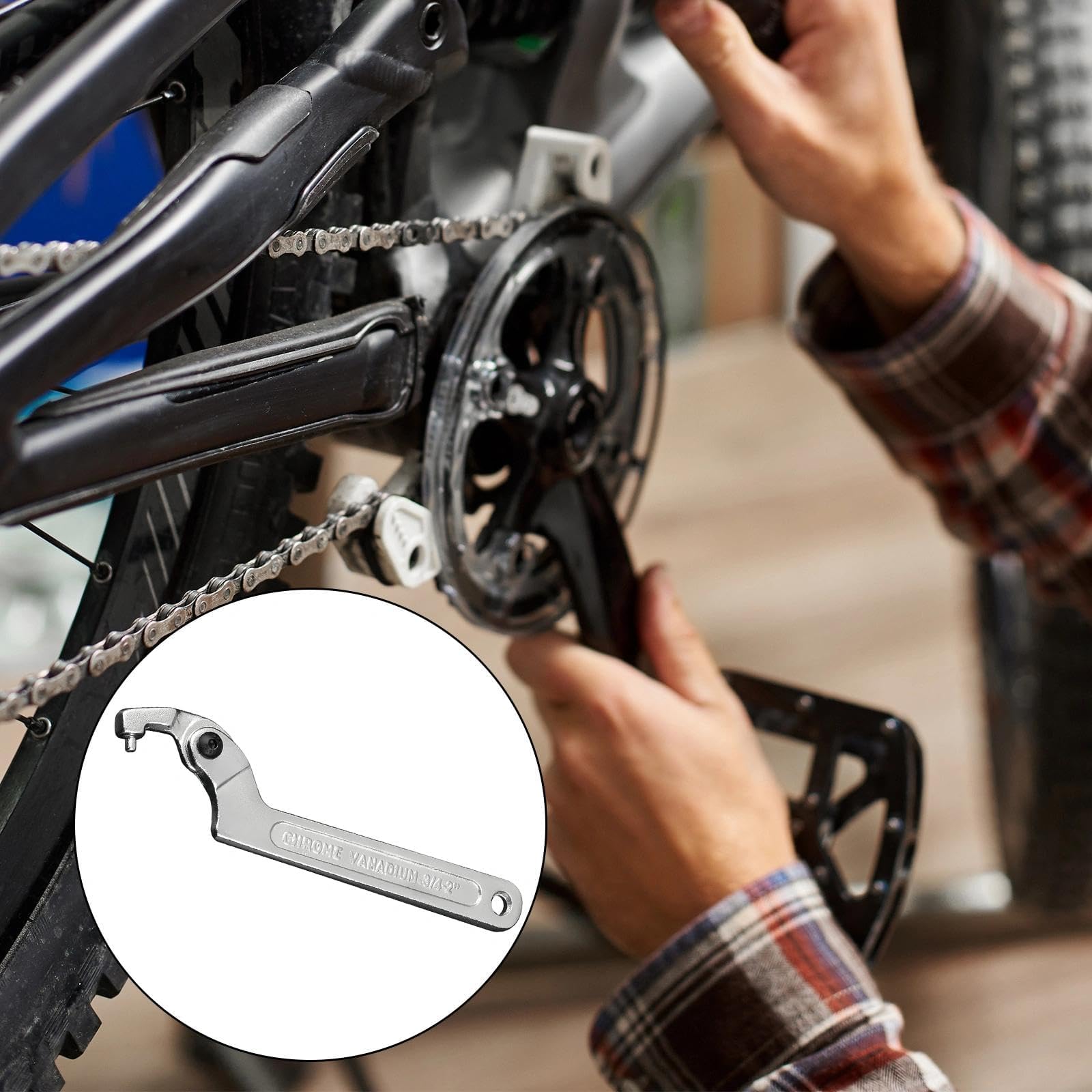 Verstellbarer Hakenschlüssel 19–51 mm, C Förmiger Schraubenschlüssel aus Chrom-Vanadium, Nutmutternschlüssel für Motorrad Federbein, Werkstatt & Reparatur
