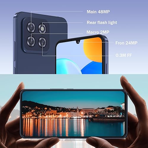 Miniatura 4 de CWOWDEFU Teléfono celular Android desbloqueado, teléfono inteligente de 6.8 pulgadas, 12 (6+6) GB de RAM con 128 GB de ROM, Dual SIM 4G, Octa-Core,