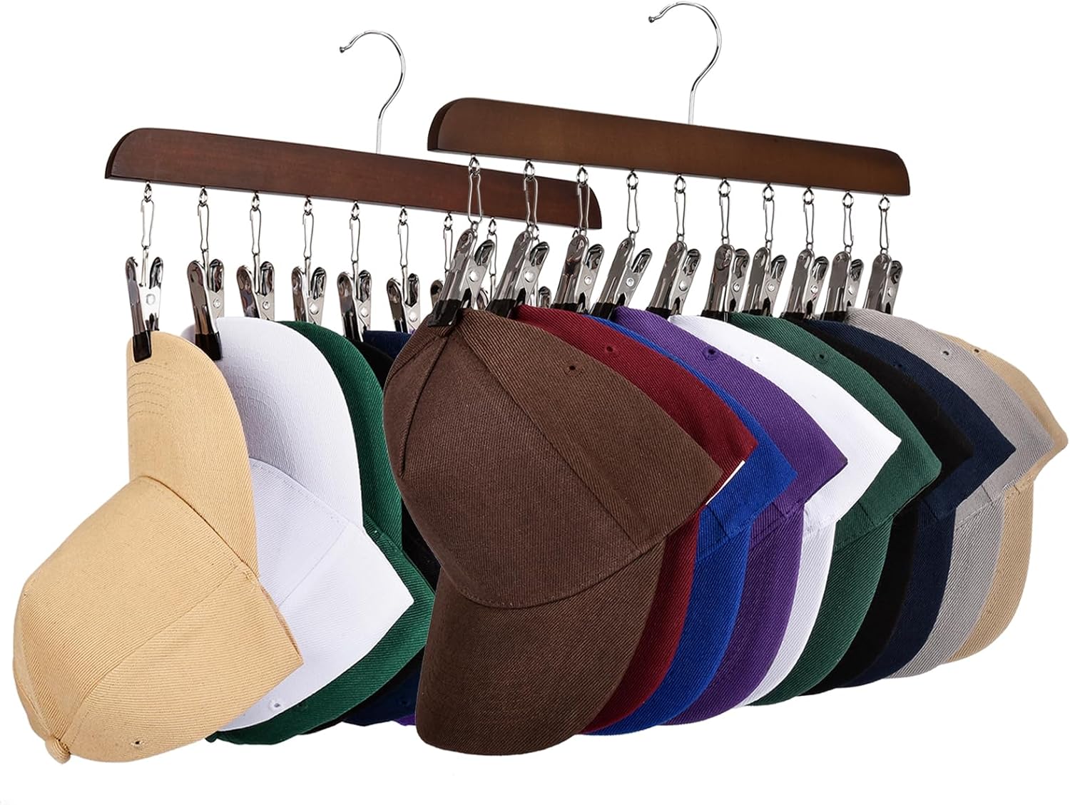 Hat Racks for Baseball Caps Sangle Sopffy 2PCS Wooden Hat