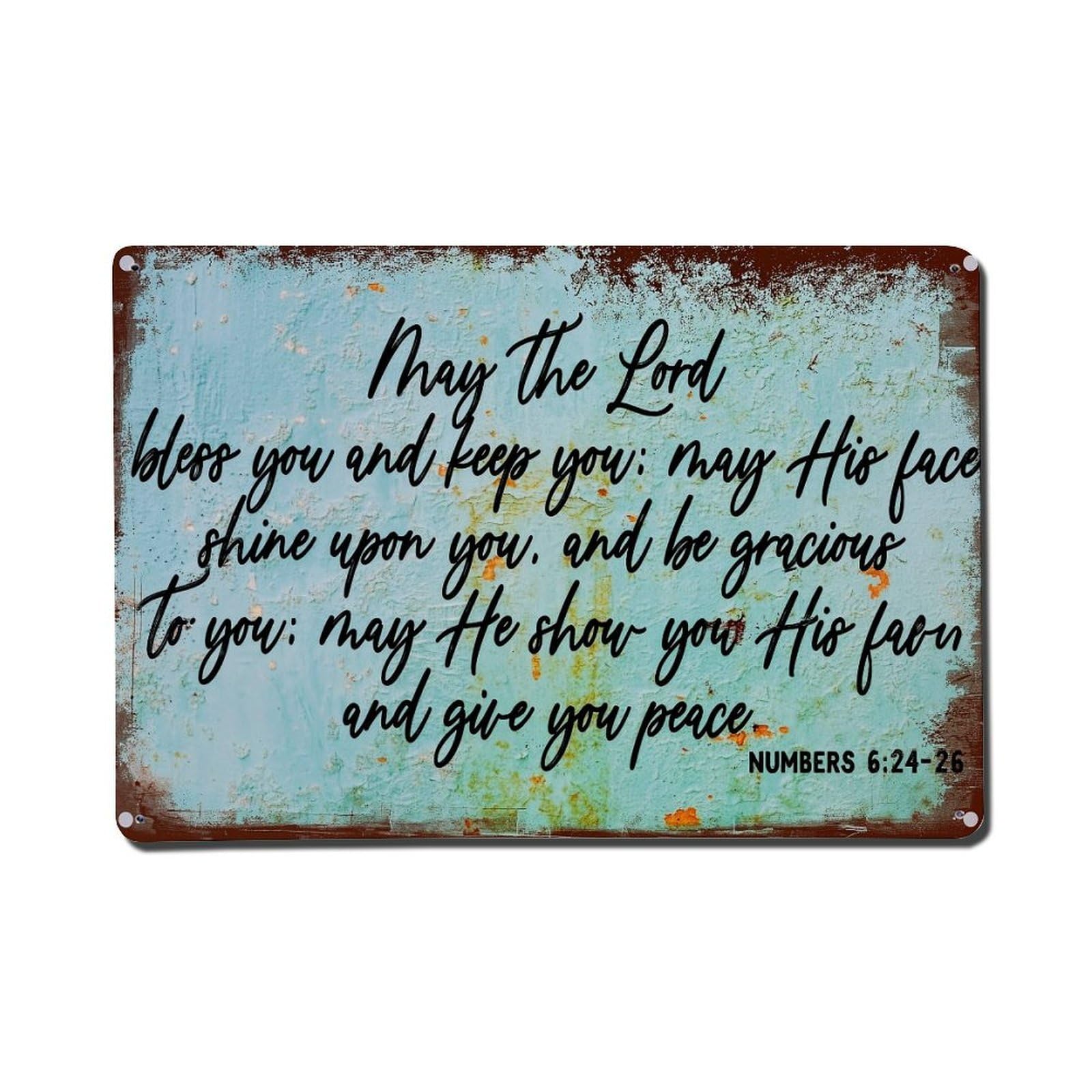 Blessing Scripture Metal Sign Art Metal Tin Sign Plaque