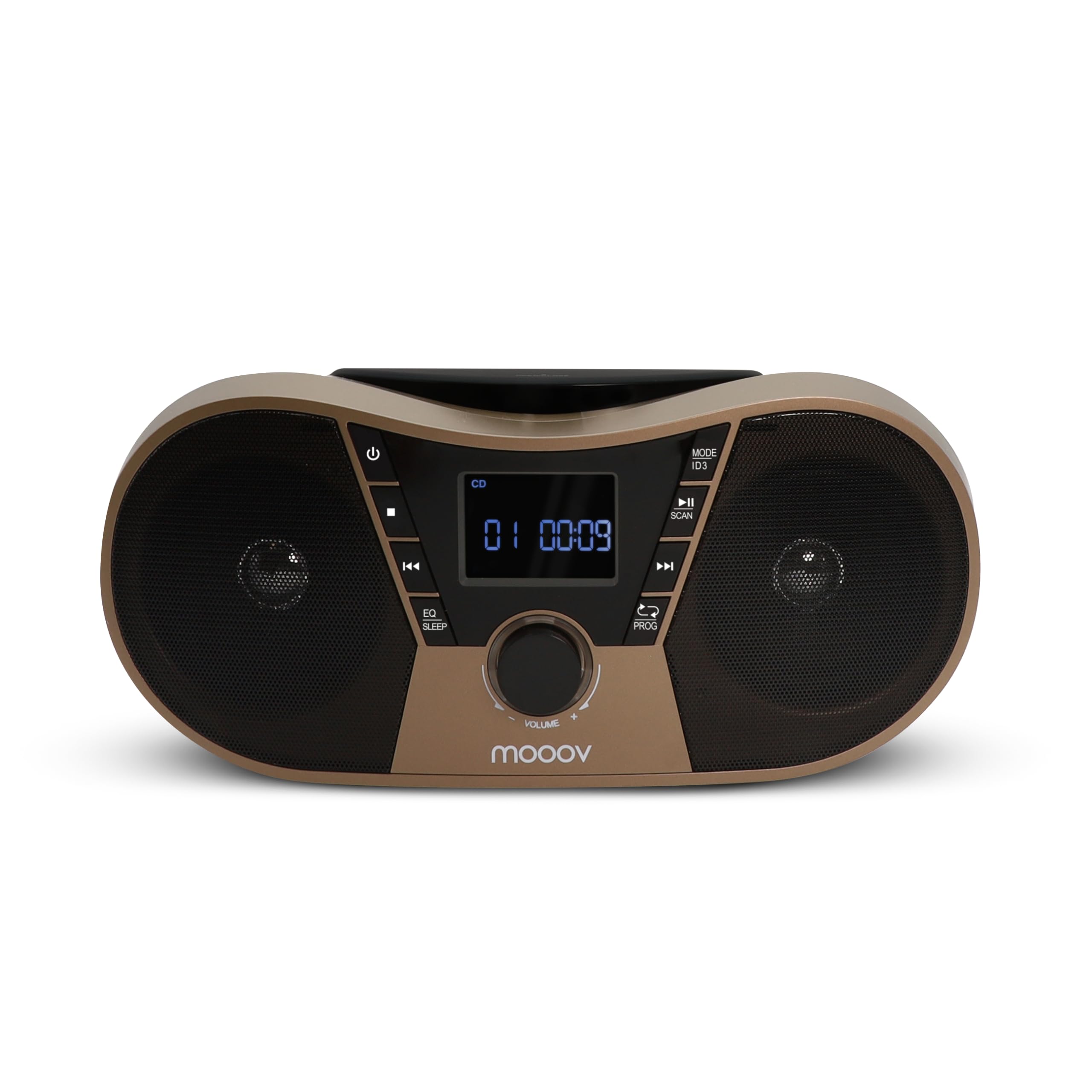 Lettore CD Copper & Black con radio FM, porta USB, funzione Sleep e ID3