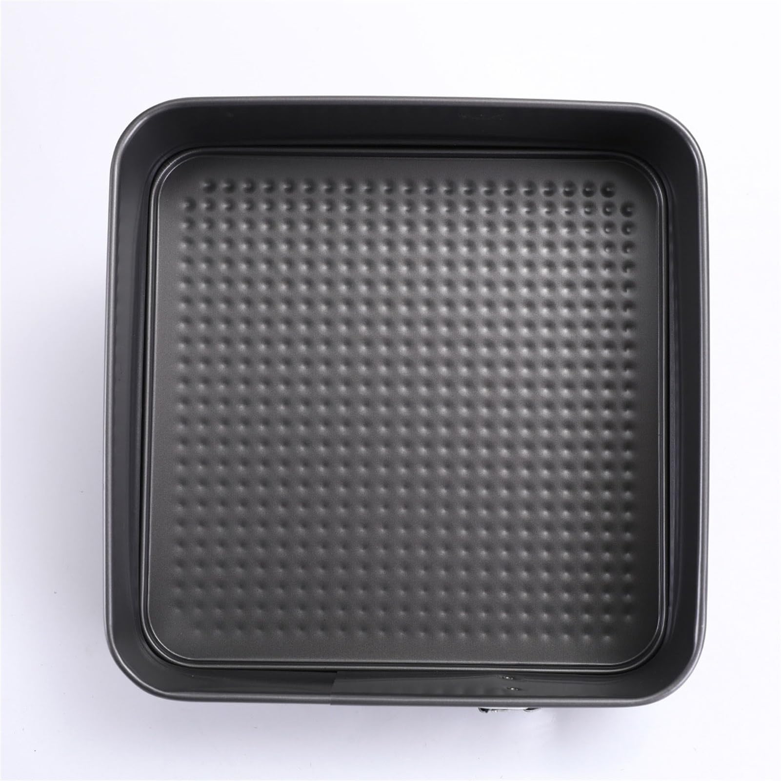 Juego de moldes antiadherentes de acero al carbono con hebilla de liberación rápida, diseño a prueba de fugas, parte inferior extraíble texturizada, resistente a altas temperaturas para hornear