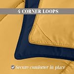 Elegant Comfort 3-Piece Reversible Comforter Set, All Season Cozy, Soft Down Alternative, Quilted - Box Stitched - Duvet Insert with 4 Corner Tabs, Comforter with Shams, King, Navy/Yellow