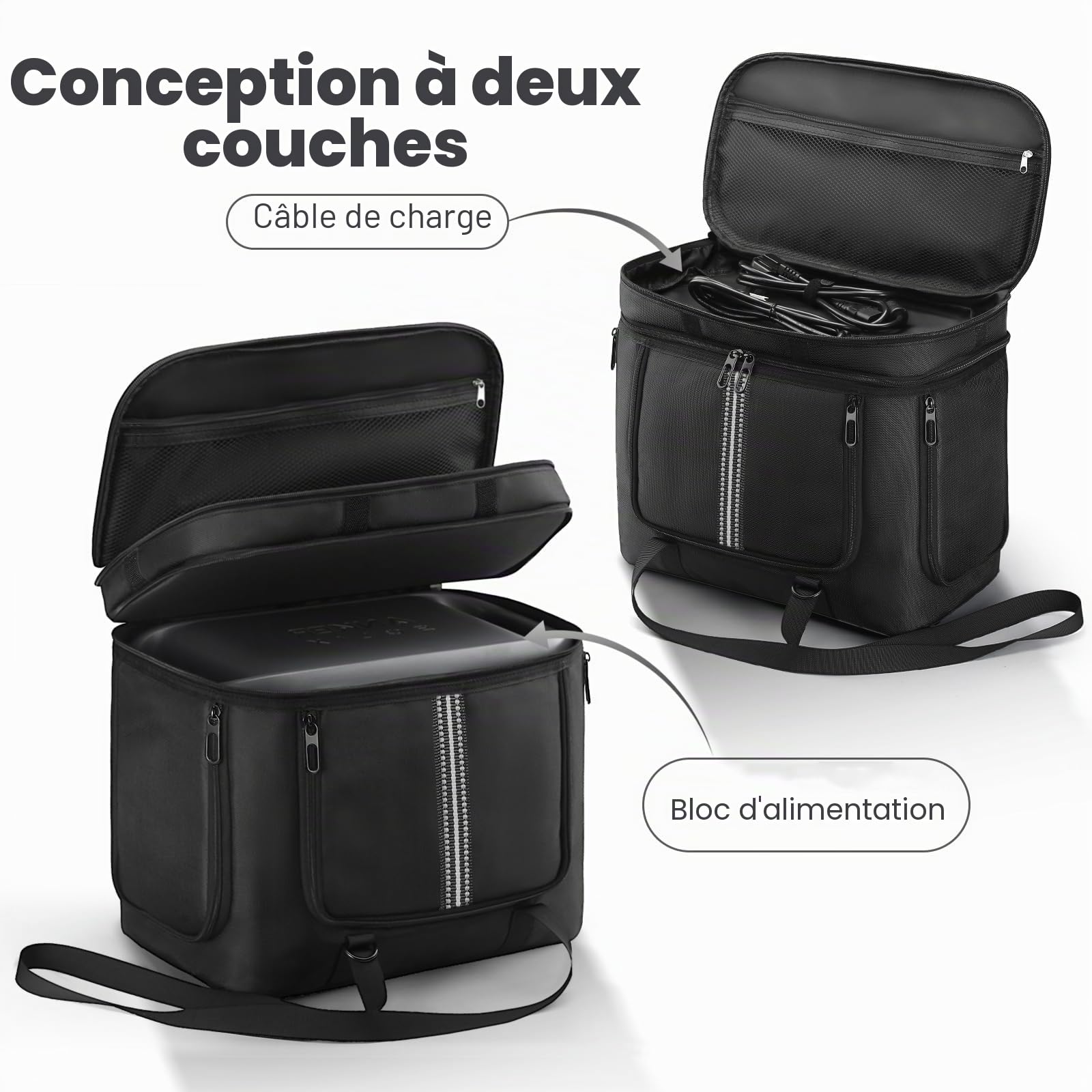 Sac de transport compatible avec la station d'alimentation portable Anker SOLIX C1000, étui de rangement de voyage, housse de protection pour générateur solaire C1000