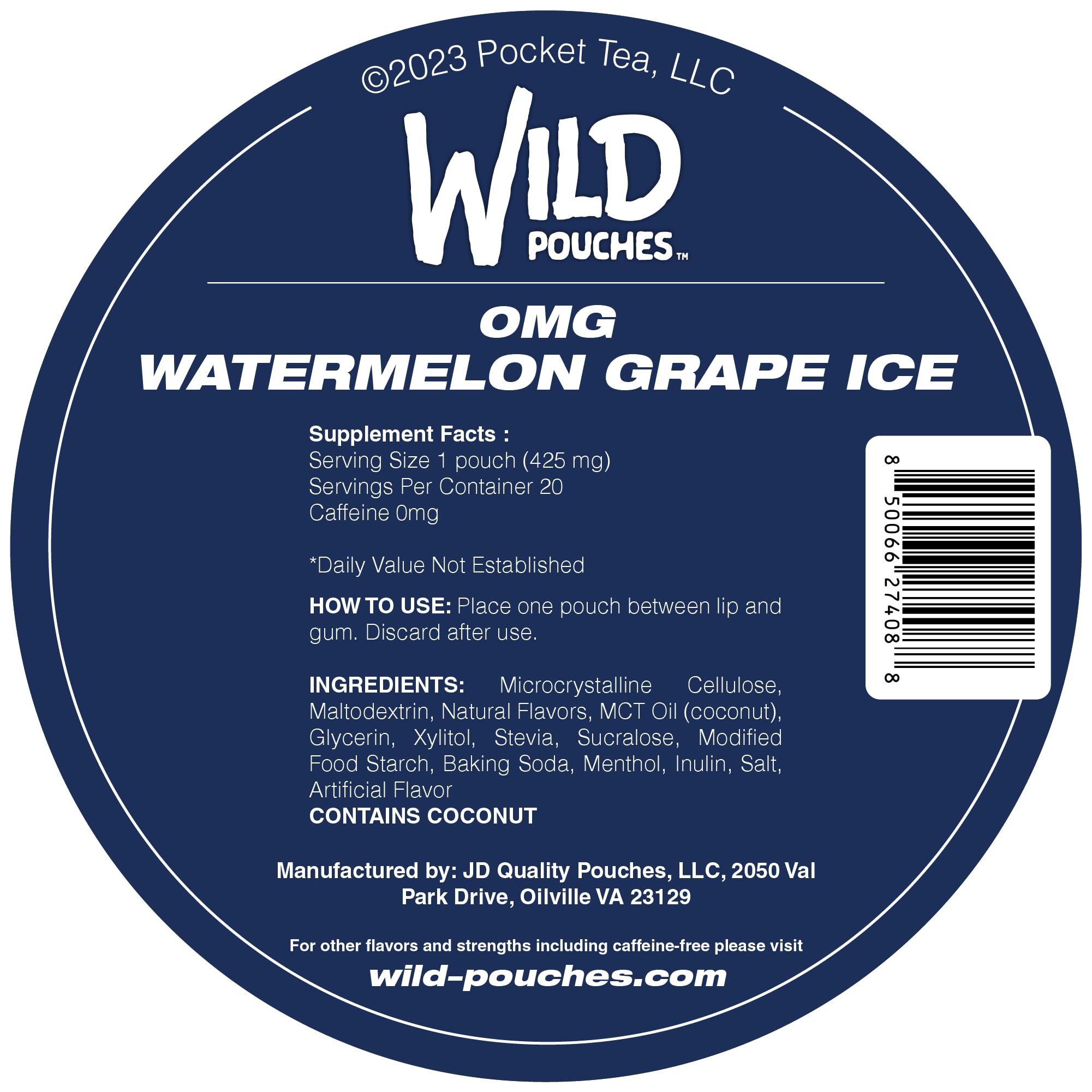5 Pack 0mg 20 x Watermelon Grape Ice Nicotine Free Pouches No Caffeine — Amazon image 8