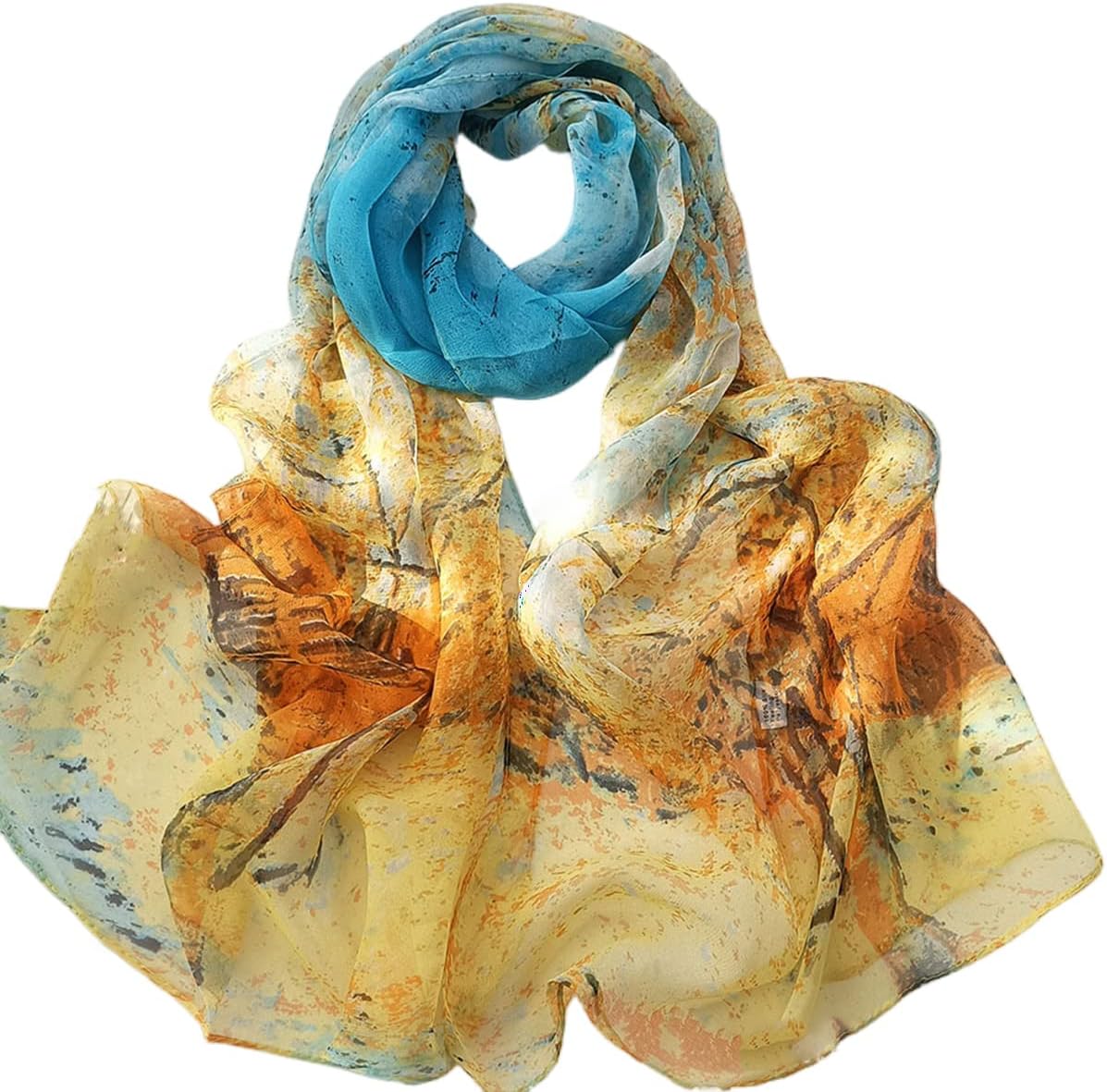FAIRYGATEWomen's Scarves & Wraps Vintage Georgette Floral Style Classy Large Long Sarongs Ladies Scarfs Gifts