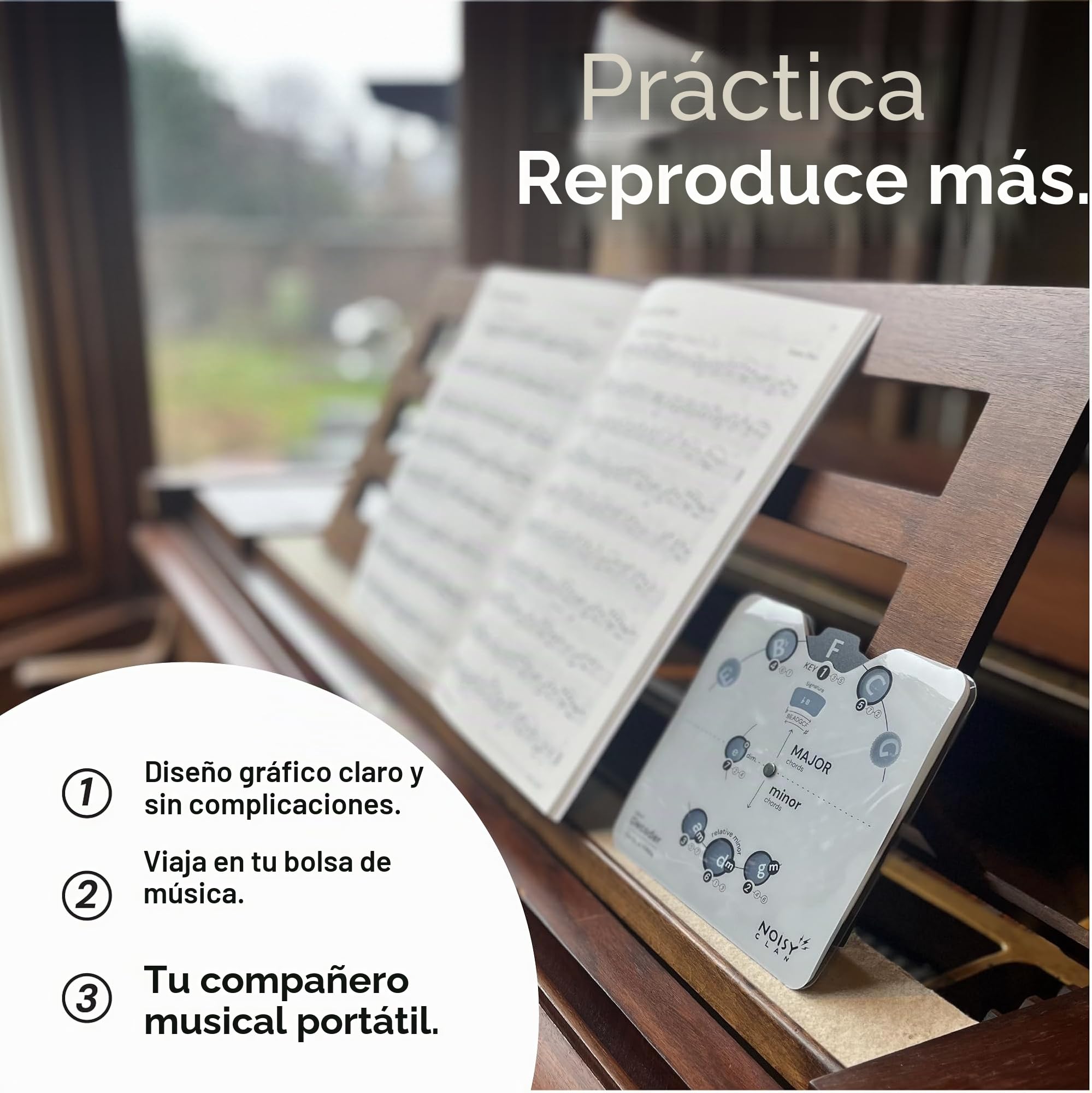 Circle of Fifths - Herramienta de rueda con soporte integrado, herramienta de aprendizaje de música para el regreso a clases, acordes de teoría musical y decodificador de teclas para todos