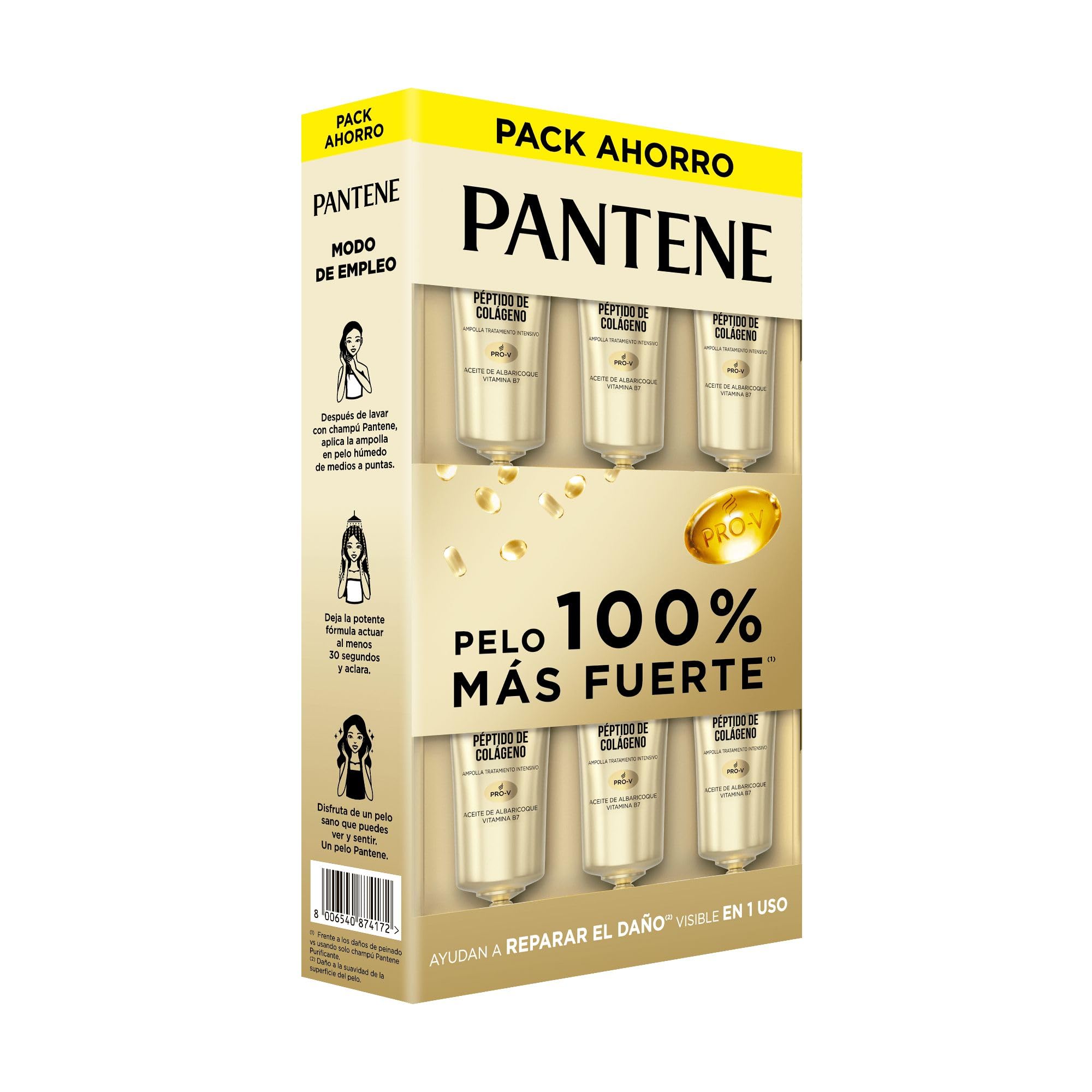 Pantene Pro-V Repara Y Protege Ampollas Tratamiento Intensivo Reparadoras Del Pelo, Ayudan A Reparar El Daño Visible En 30 Segundos, 2 x 45 ml