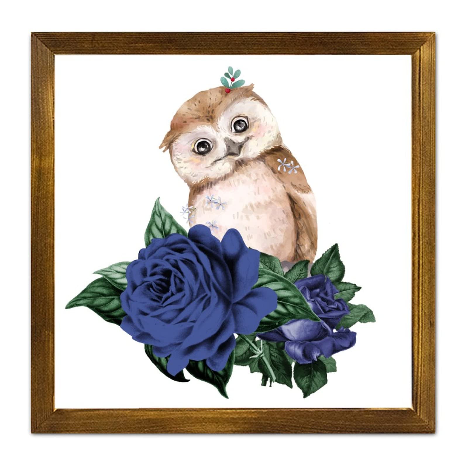 Panneau en bois motif tête de mort hibou et décoration murale rustique maison