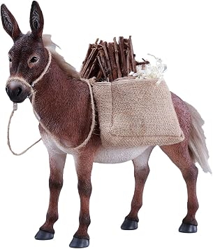 JXK Resin 1/6 Scale Mule Sculpture Realistic Burden Carrier Statue Collectible Display for Mule Enthusiasts Desktop Shelf Decoration Art Piece