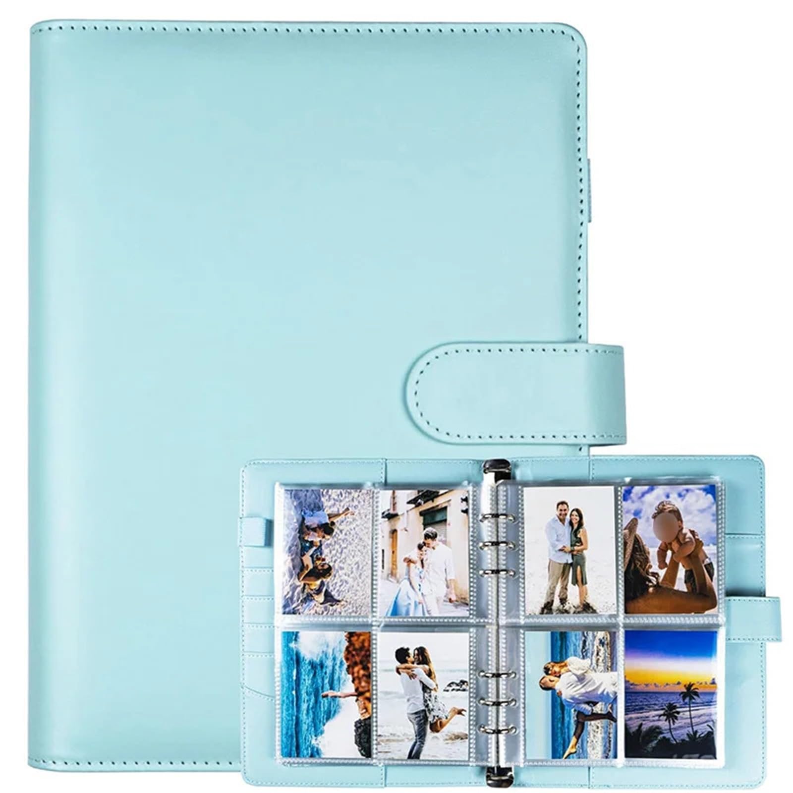 Álbum de fotos A5 de 25 Pas, 4 rejillas por Pa, carpeta de hojas sueltas para tarjetas de ídolos, soporte para tarjetas fotográficas estilo mármol blanco, perfecto para coleccionistas