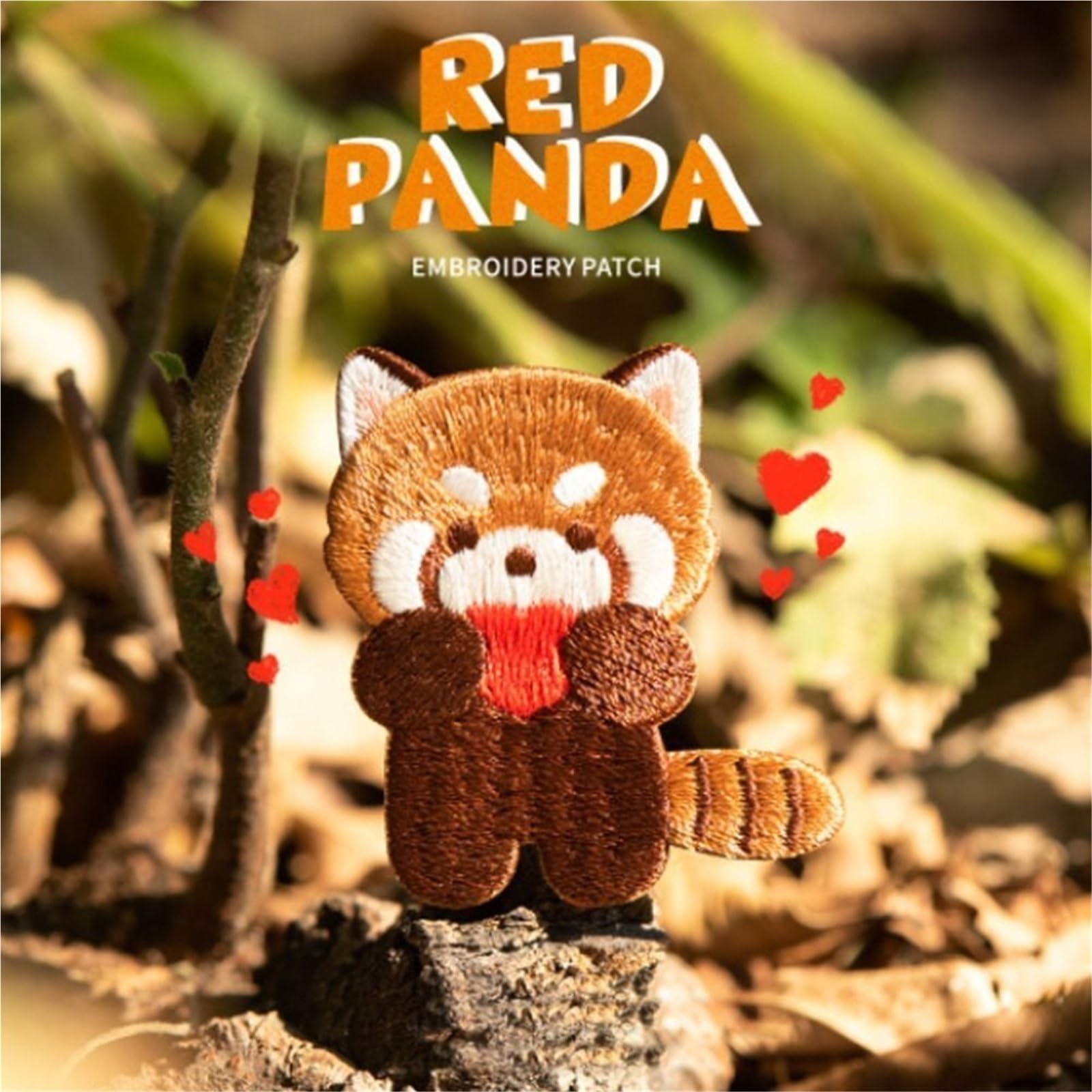 Toppe ricamate panda rosso carino da 10 pezzi Per I Vestiti