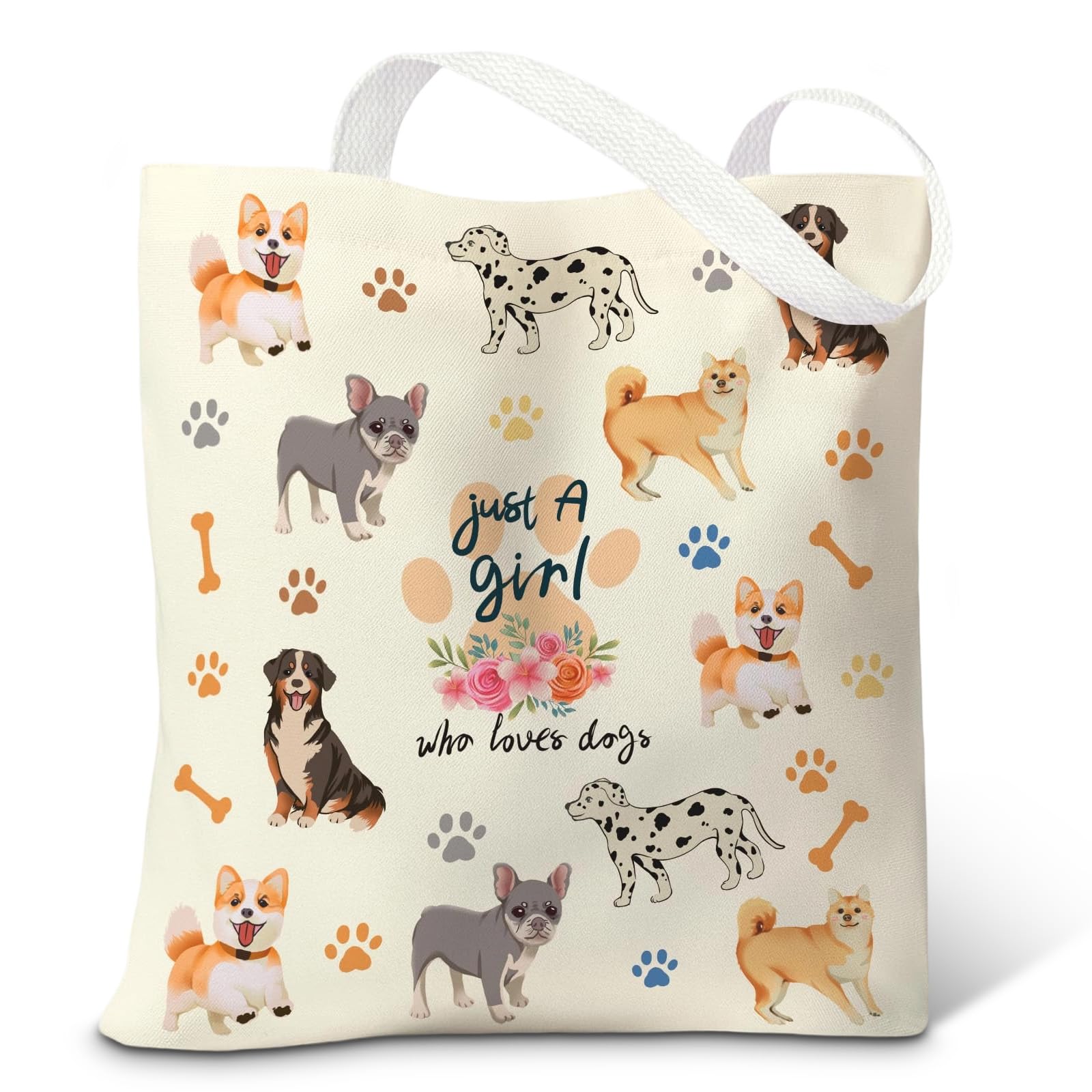 Nodrex Tote Bags for Women, Cute Dog Canvas Tote Bag, Funny Large Capacity Canvas Tote Bags for Travel Storage and Daily Commute, Cotton Themed Gifts for Dog Lovers