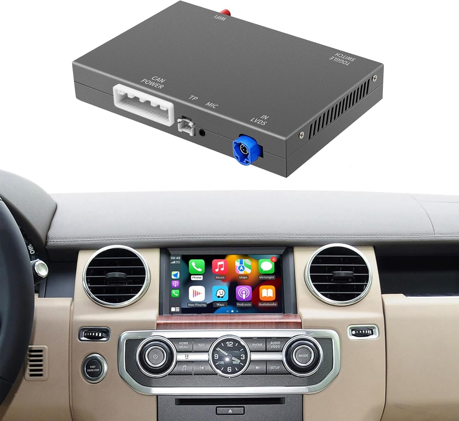 Wireless Carplay/Android Auto for Land Rover Jaguar Bosch Discovery 4 Aurora Freelander 2 XE XF XJ with Bosch System 2011-2016 Support OEM and Aftermarket Camera