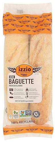 IZZIO ARTISAN BAKERY Take & Bake - Baguete de mitad de tamaño para hornear, 12 oz