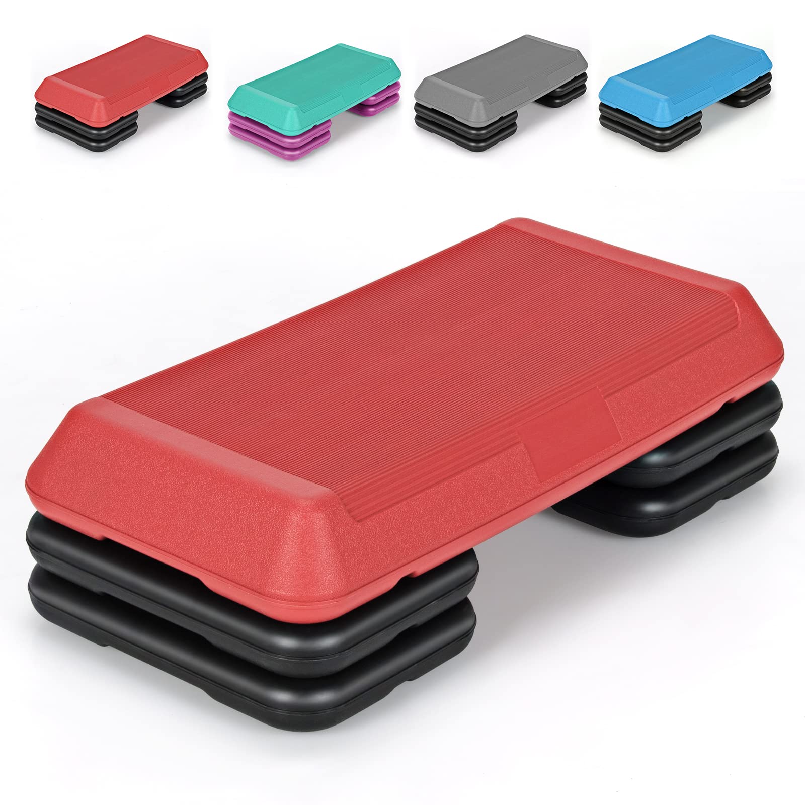 Buy GYMAX Aerobic Step Platform, Adjustable Stepper with 4 Detachable