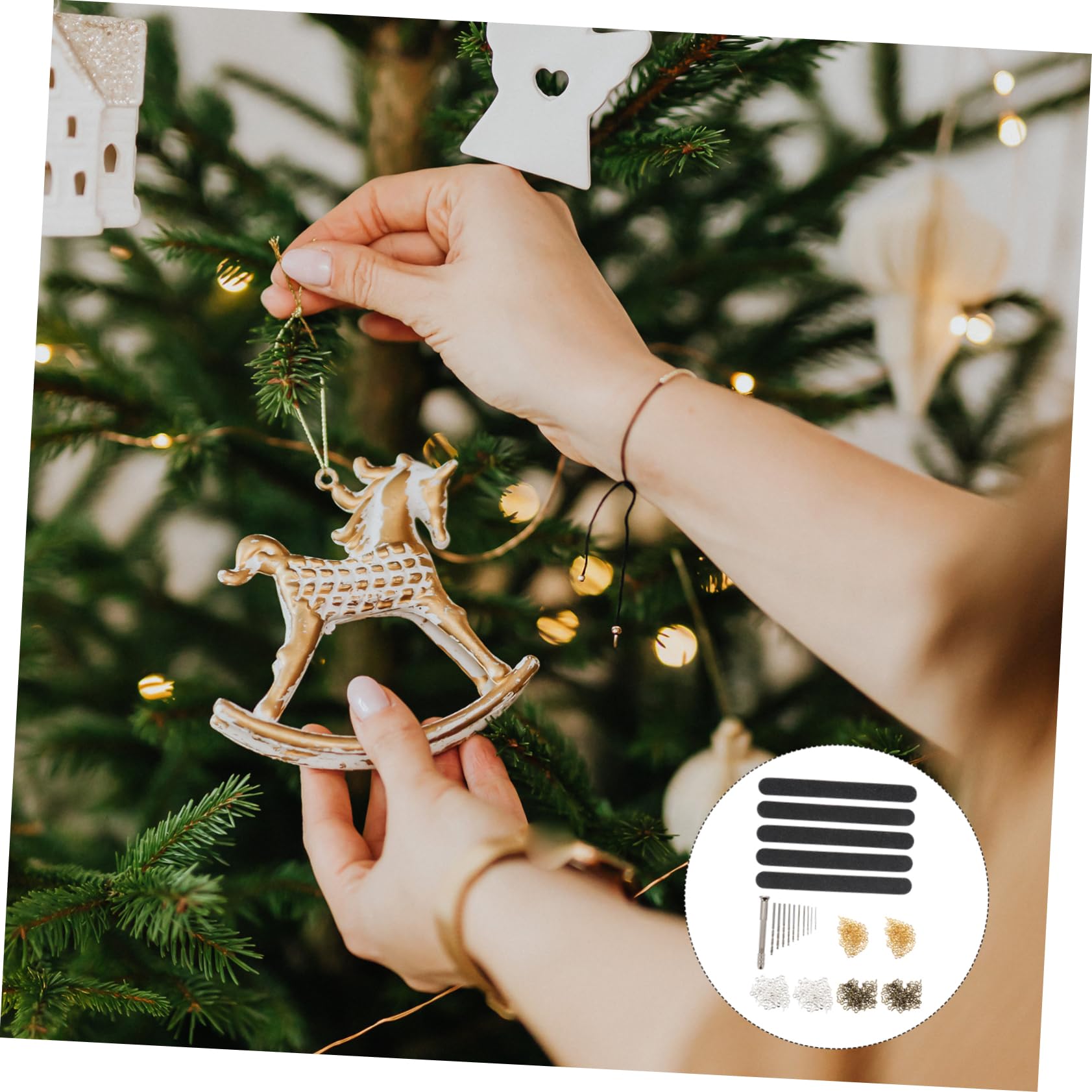 SEWACC Practical Mini Precision Pin Vise Hand Drill for Crafts 9 Horn Nails and Twist Drill Bits