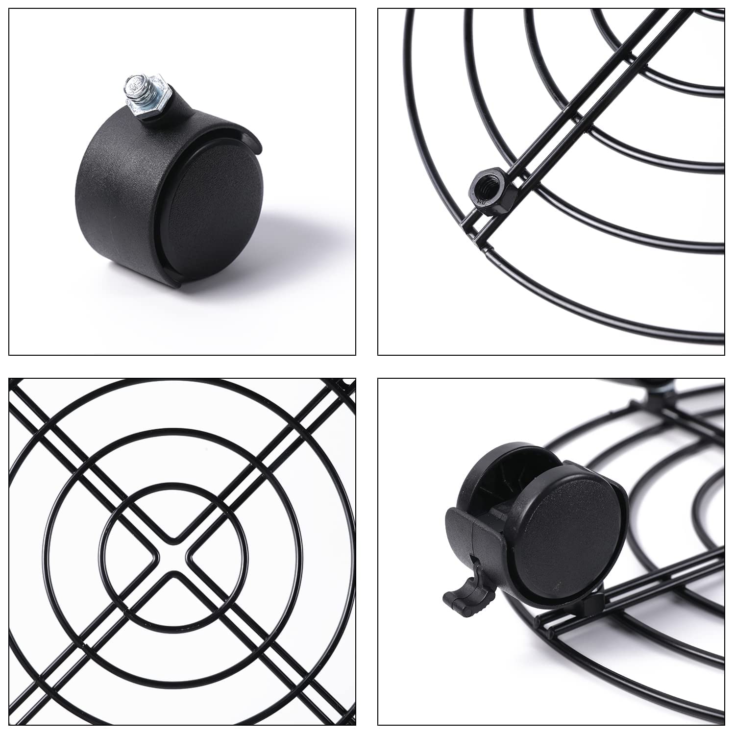 Pflanzentrolleys mit Rädern, robust, rund, 2 Stück, Mover, Caddy, Garten, Plattenbremse