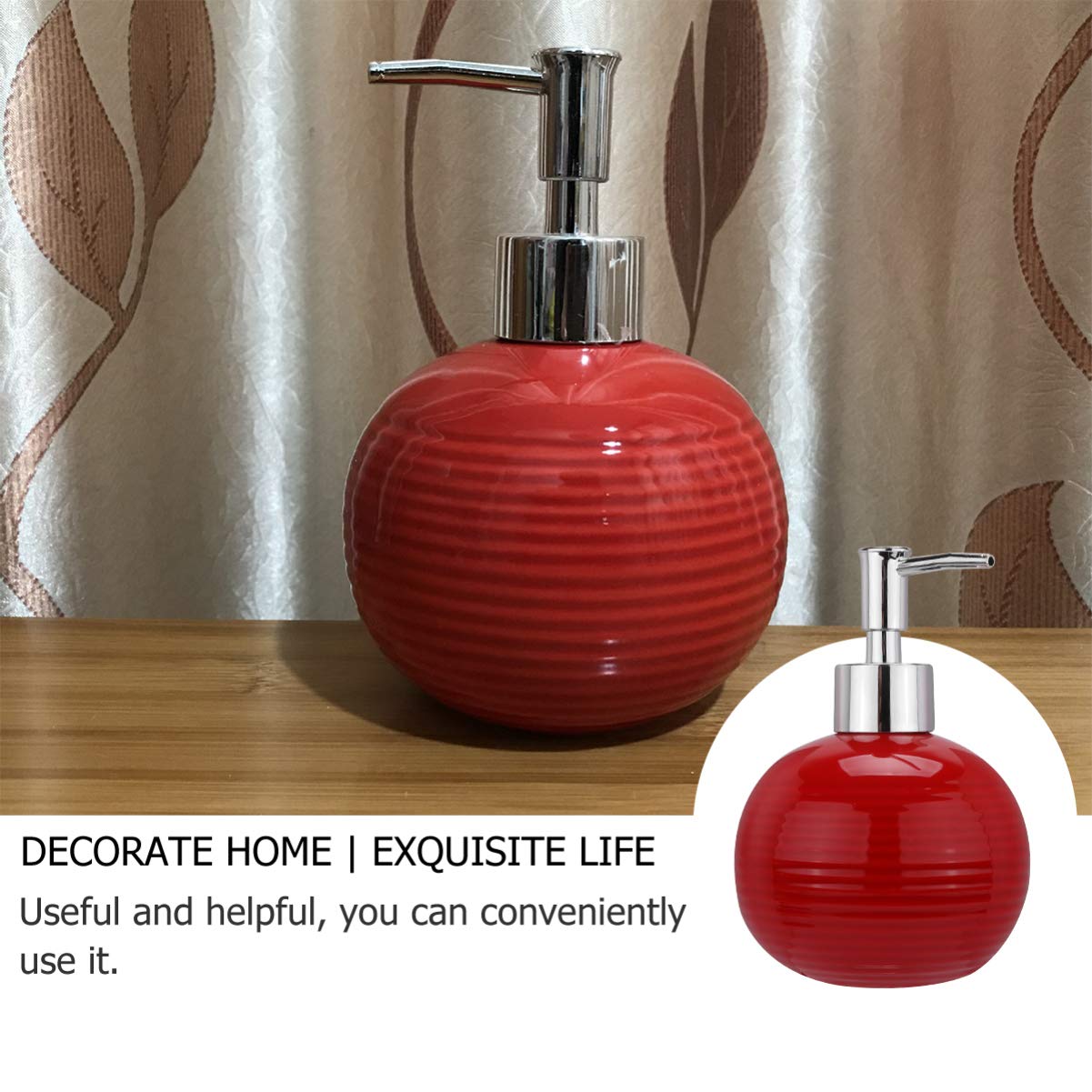 Rote Keramik-pumpflasche Für Lotion-quetschspender Porzellan-spenderflaschen Für Badezimmer Unisex Einfach Zu Verwenden