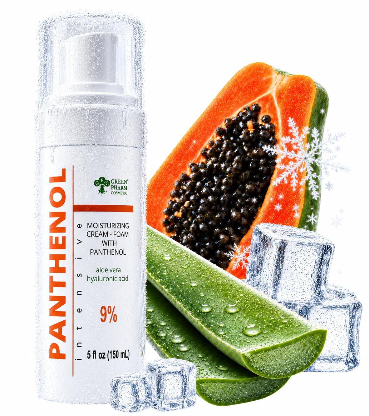 9% Panthénol Spray Moussant & Crème Vitamine B5 pour Peau Sensible - Hydrate & Apaise Après Soleil, Greffe de Cheveux, Soin Tattoo, Érythème Fessier & Rougeurs