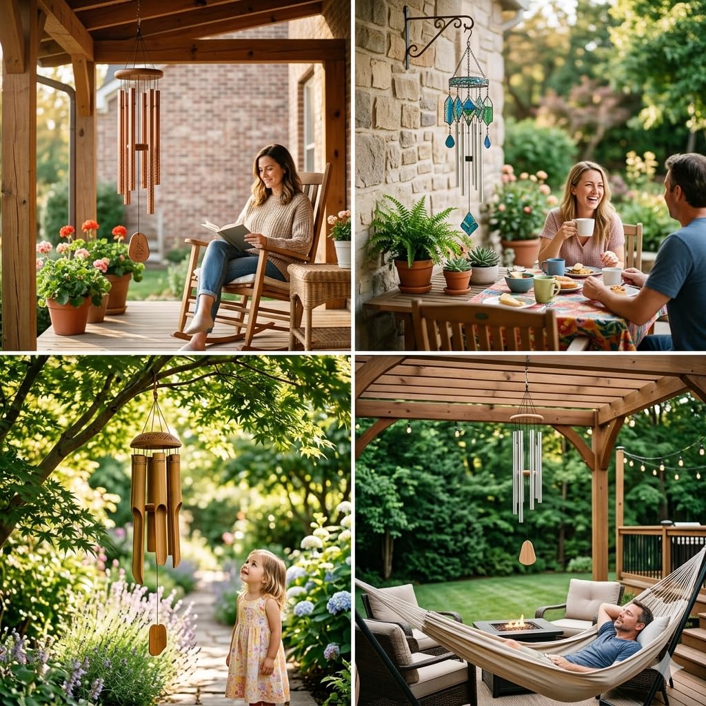 127 cm tiefes Klang-Windspiel für Garten, Terrasse und Gedenkgeschenk | Tiefe Resonanz erzeugt beruhigende glockenähnliche Töne.