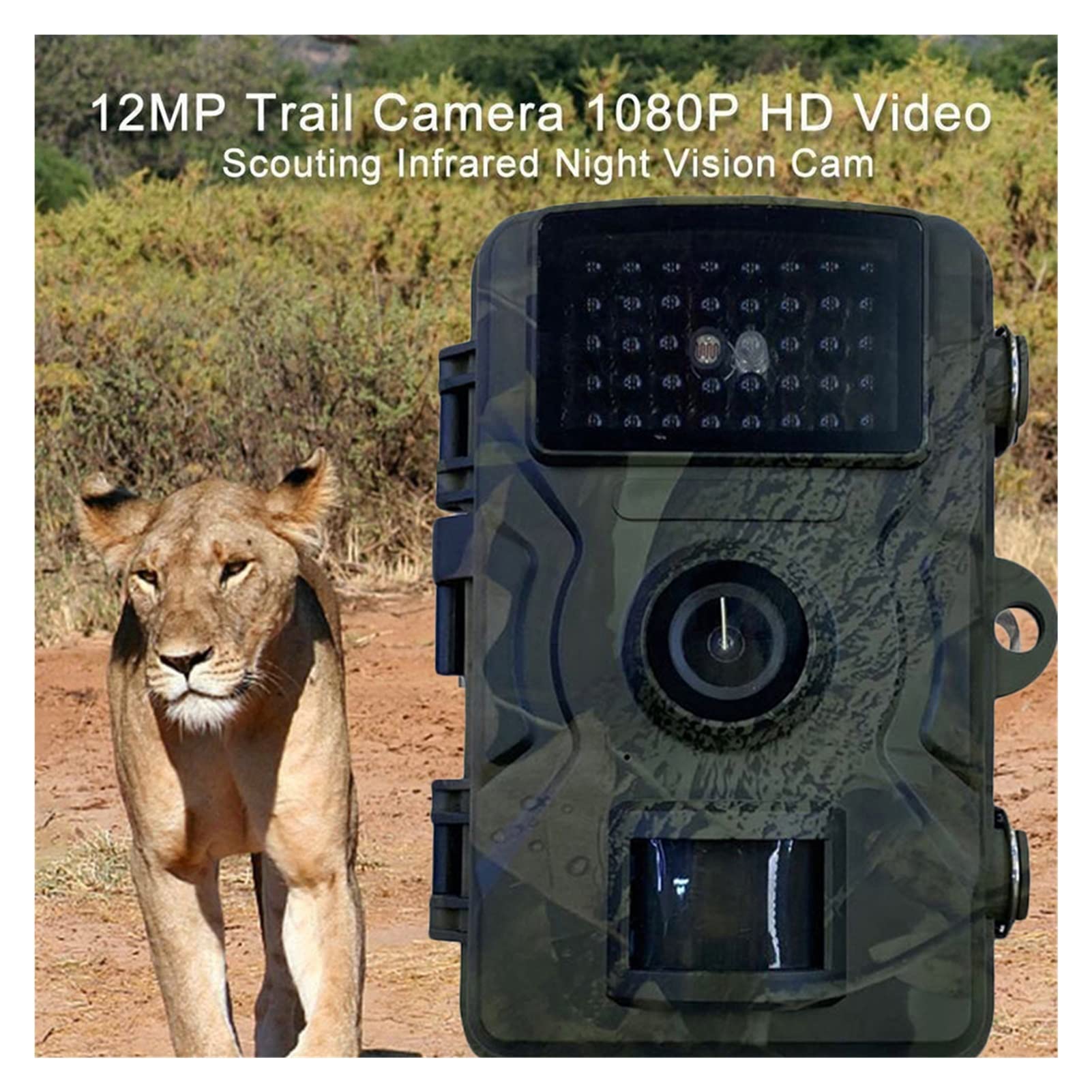 Camera di gioco Telecamera for la caccia alla fotocamera a infrarossi 108 0P IP66. Telecamera traccia impermeabile Piring Videoregistratore for videocamera a infrarossi Macchine fotografiche da caccia
