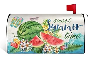 Sweet Summer Time Mailbox Cover Magnetic - Tropical Plants and Flowers