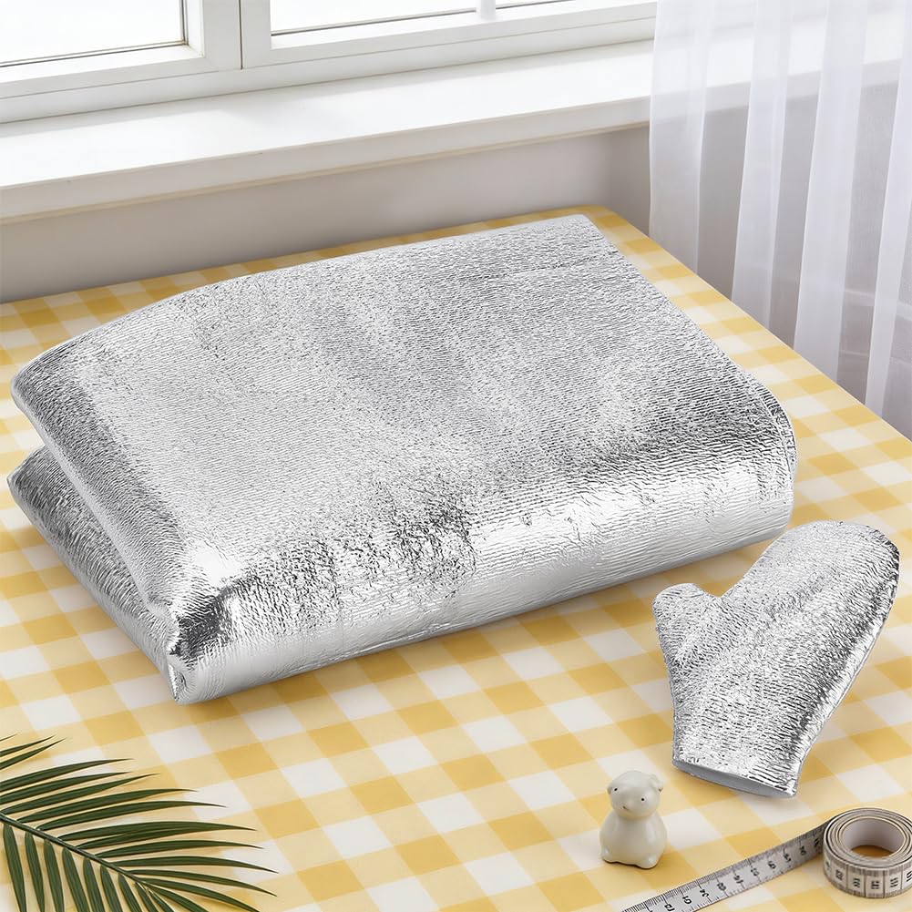 BENECREAT Matelassage résistant à la chaleur 500x90cm, Matériau d'isolation thermique argenté avec feuille d'aluminium et mousse EPE pour projets de couture et artisanat DIY, Épaisseur 3mm