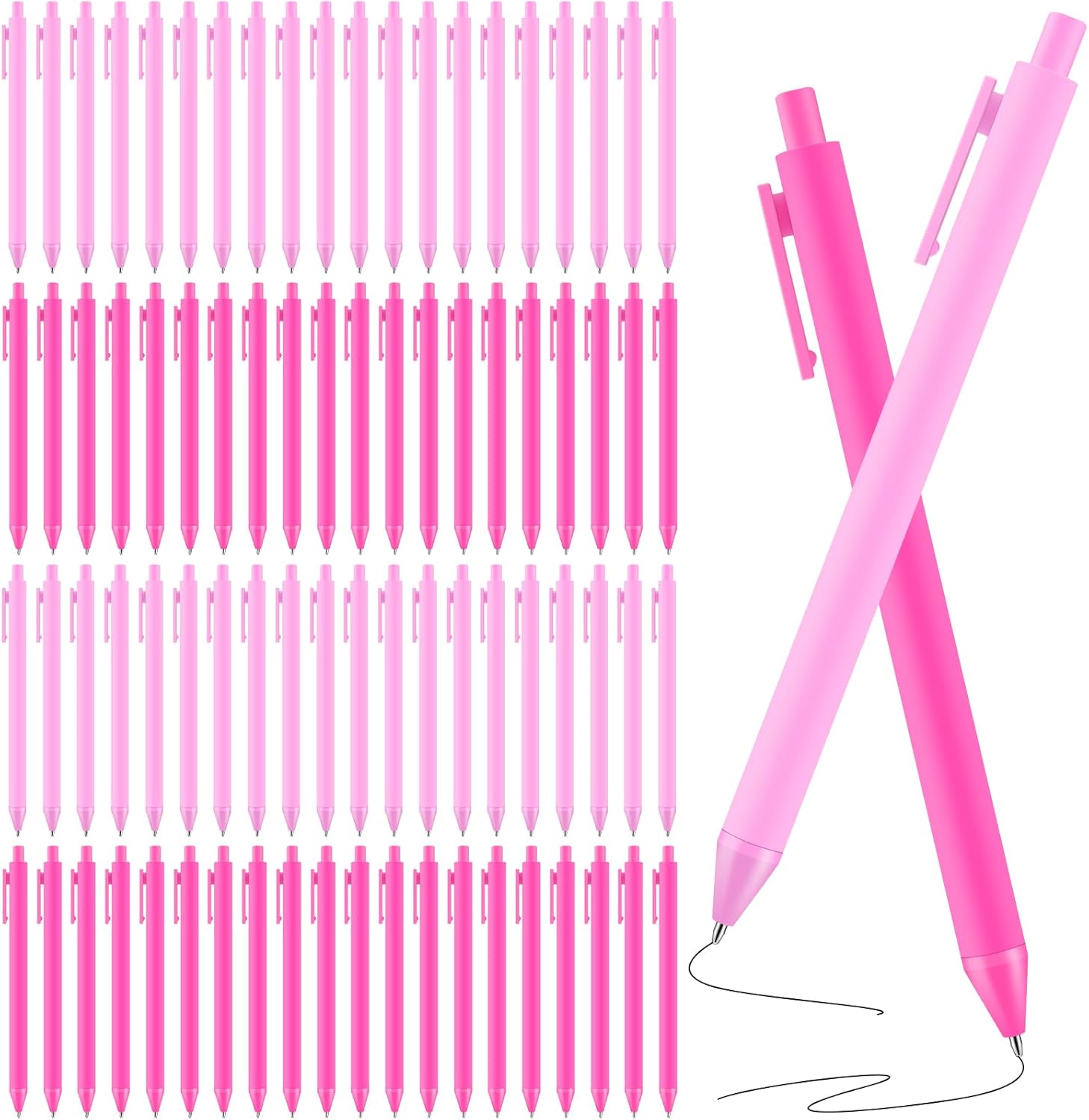 AmazingSpark 160 Pcs Pink Pens Bulk, Nurse Pen Set-1.0mm Retractable Pink Pens Black Ink Ballpoint, Office Supplies for Women, Appreciation Gifts, Fancy Nice Gifts for Girls Nurse Teacher